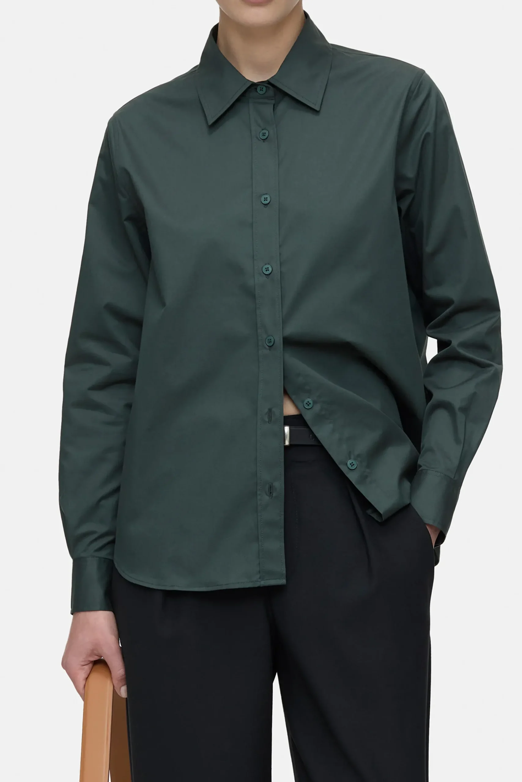 Closed Shirts & Blusen*Bluse aus Baumwoll-Popeline Pinigreen