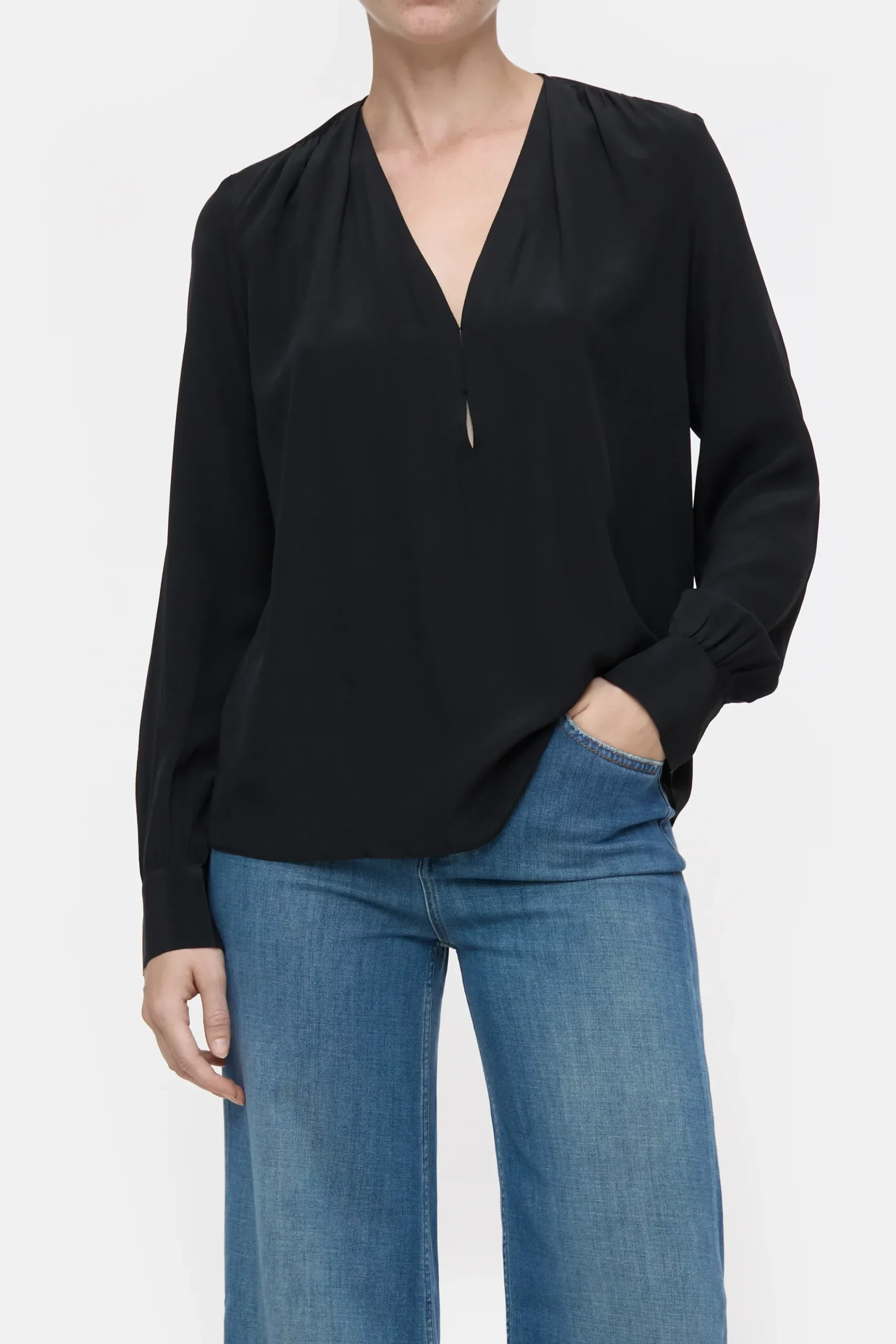 Closed Shirts & Blusen*Bluse aus Seide Black