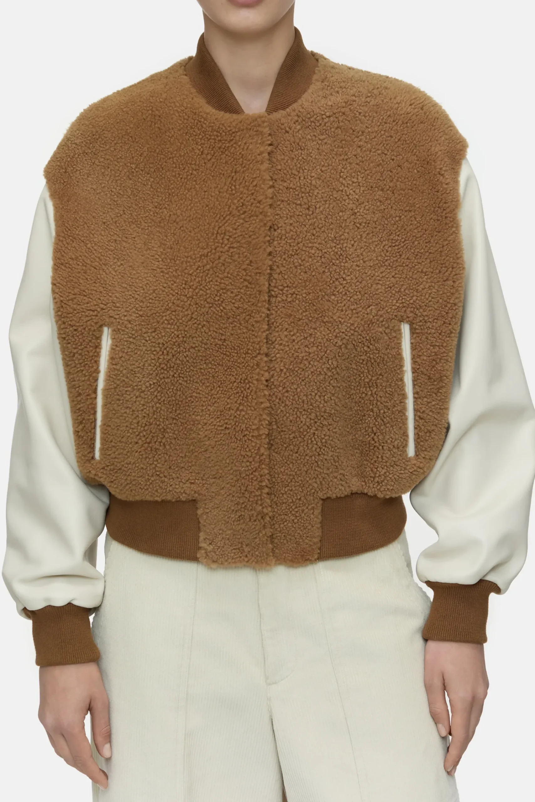 Closed Jacken & Mäntel*Collegejacke aus Leder Biscottibrown