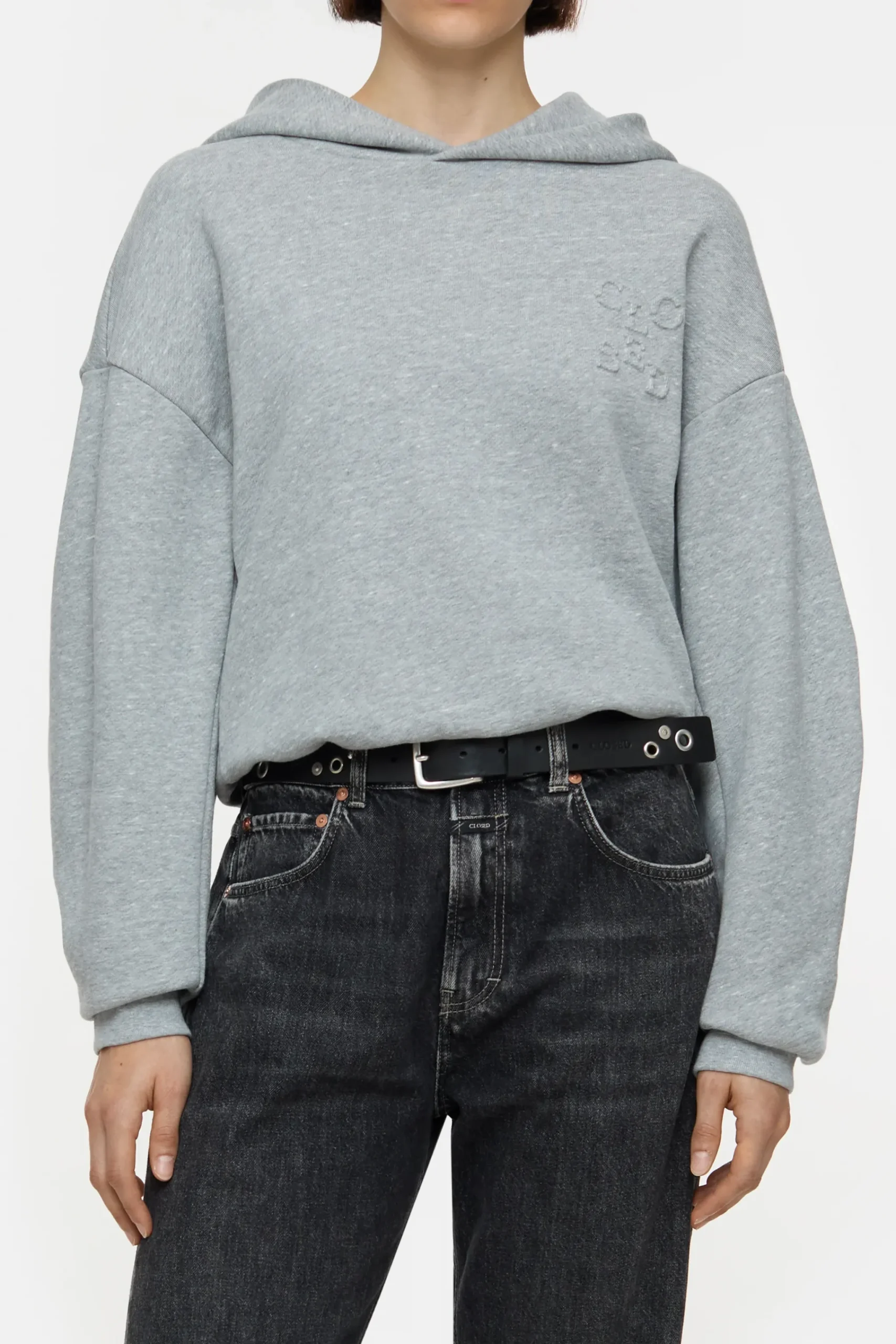 Closed Sweatshirts*Cropped Hoodie Lightgreymelange