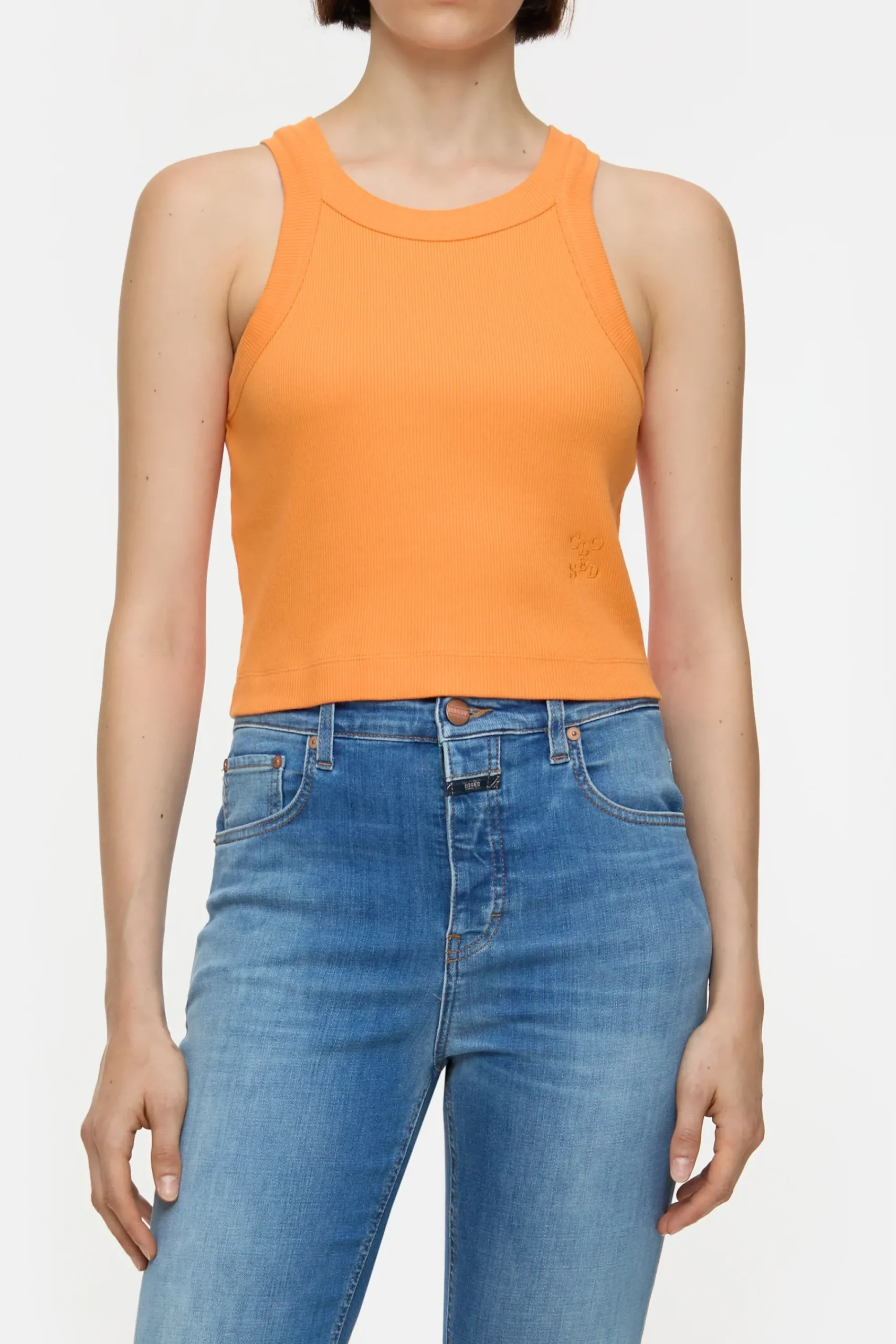 Closed T-shirts*Cropped Racer Top Pumpkinorange
