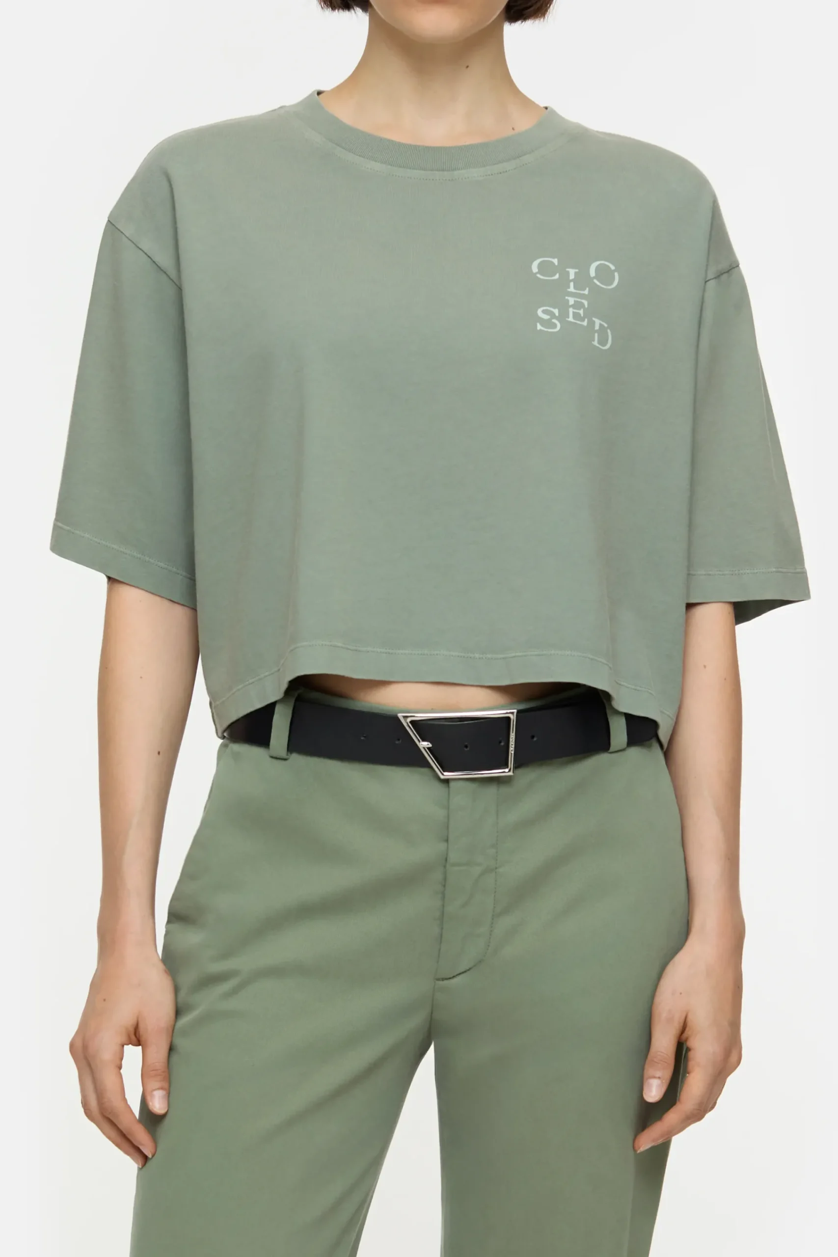 Closed T-shirts*Cropped T-Shirt Fadedgreen