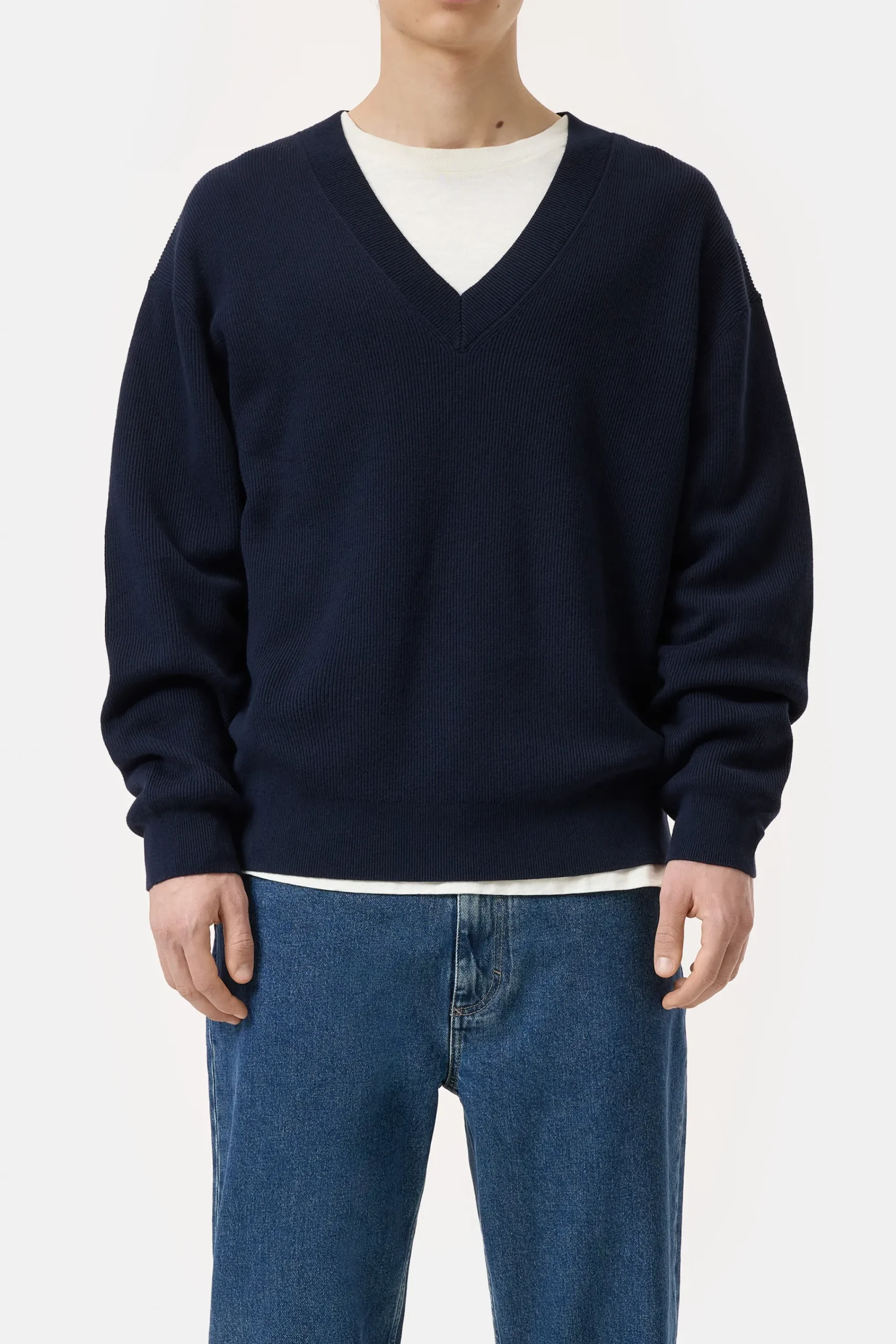 Closed Strick*Feinstrick mit V-Ausschnitt Darknight