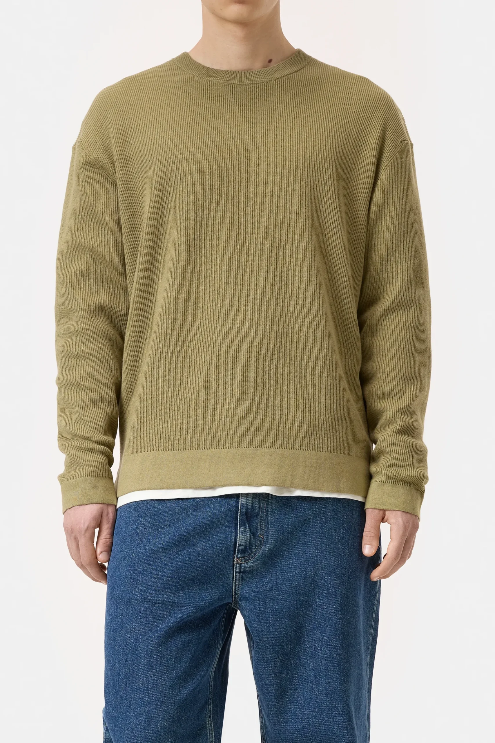 Closed Strick*Feinstrickpullover aus Baumwoll-Mix Herbalgreen