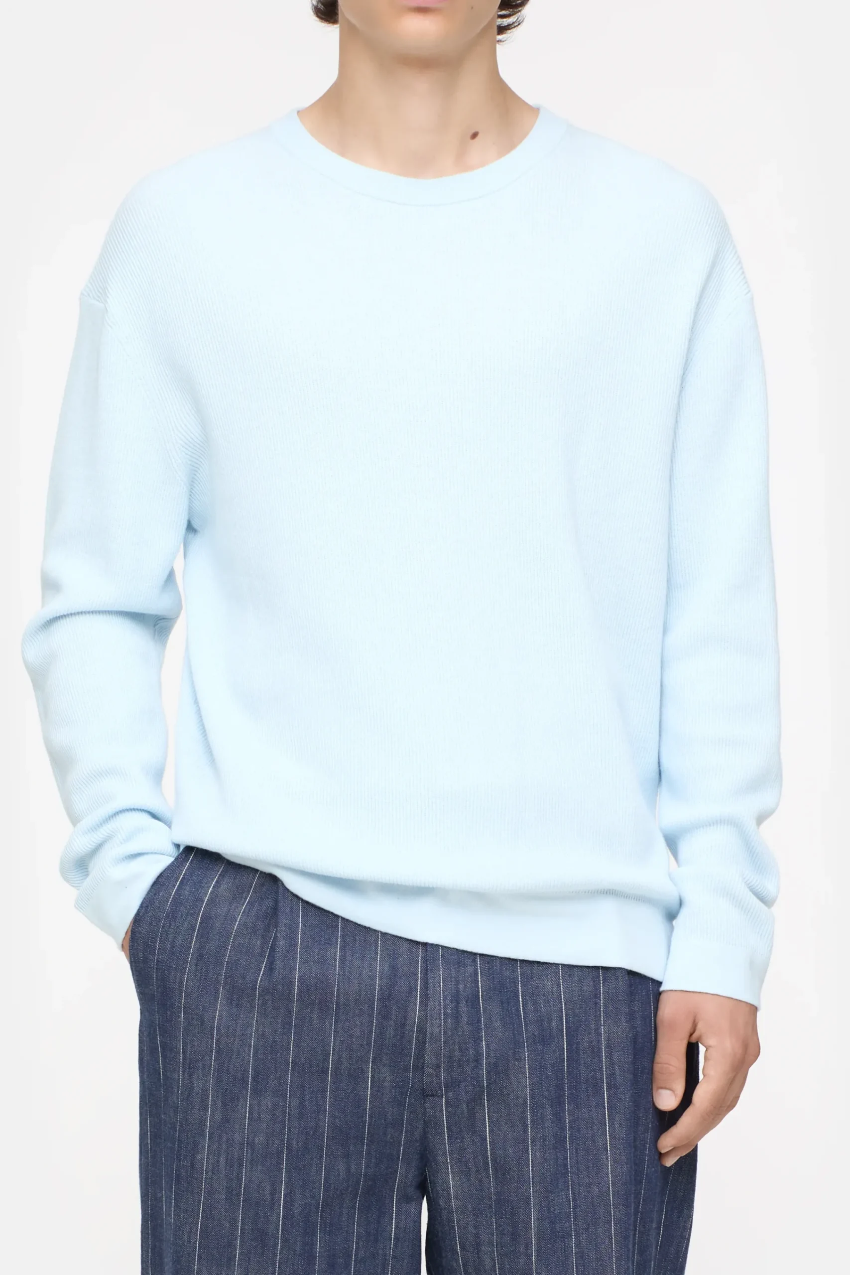 Closed Strick*Feinstrickpullover aus Baumwoll-Mix Lightskyblue