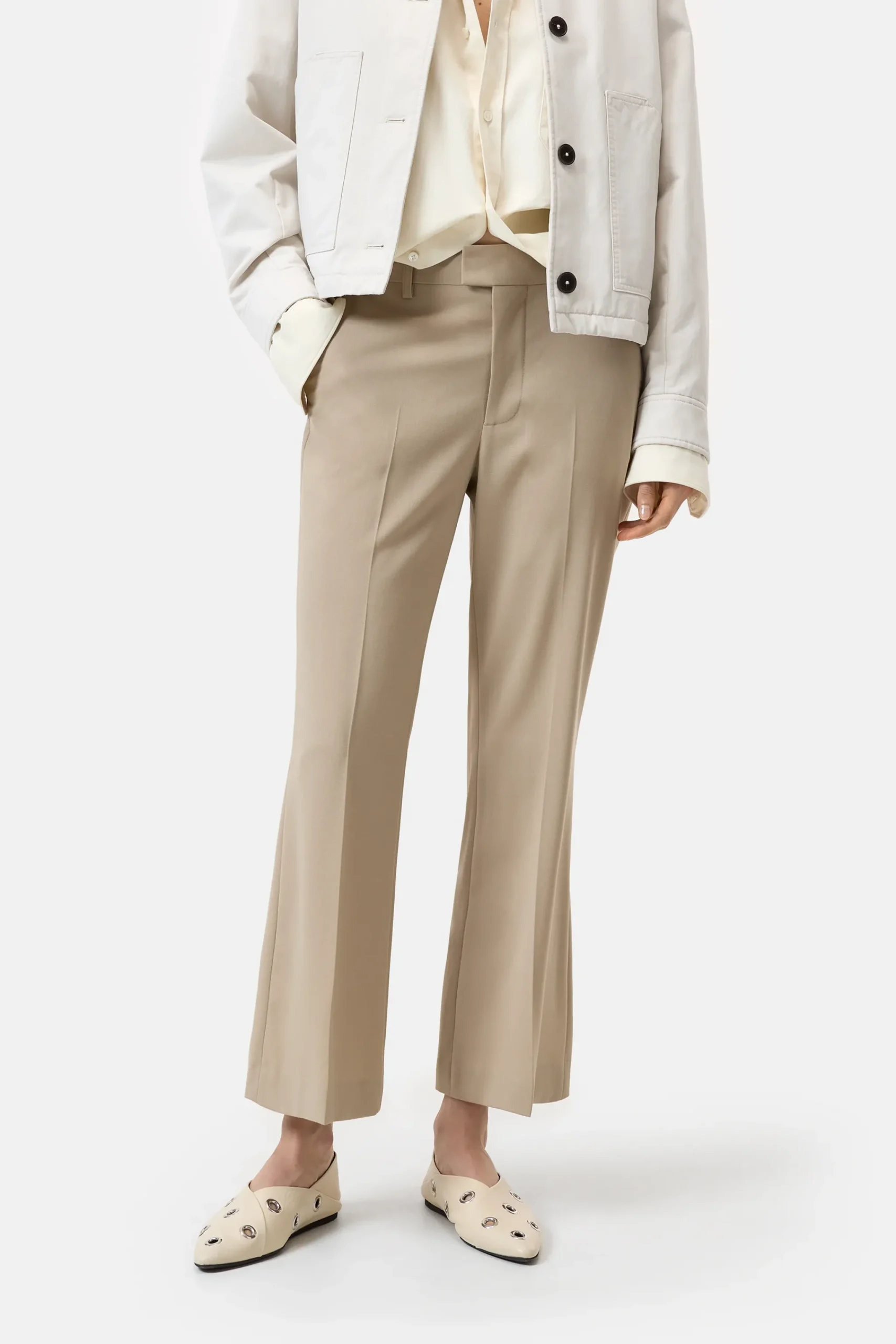 Closed Hosen*Flared Pants - Style Name Wharton Darkchinobeige