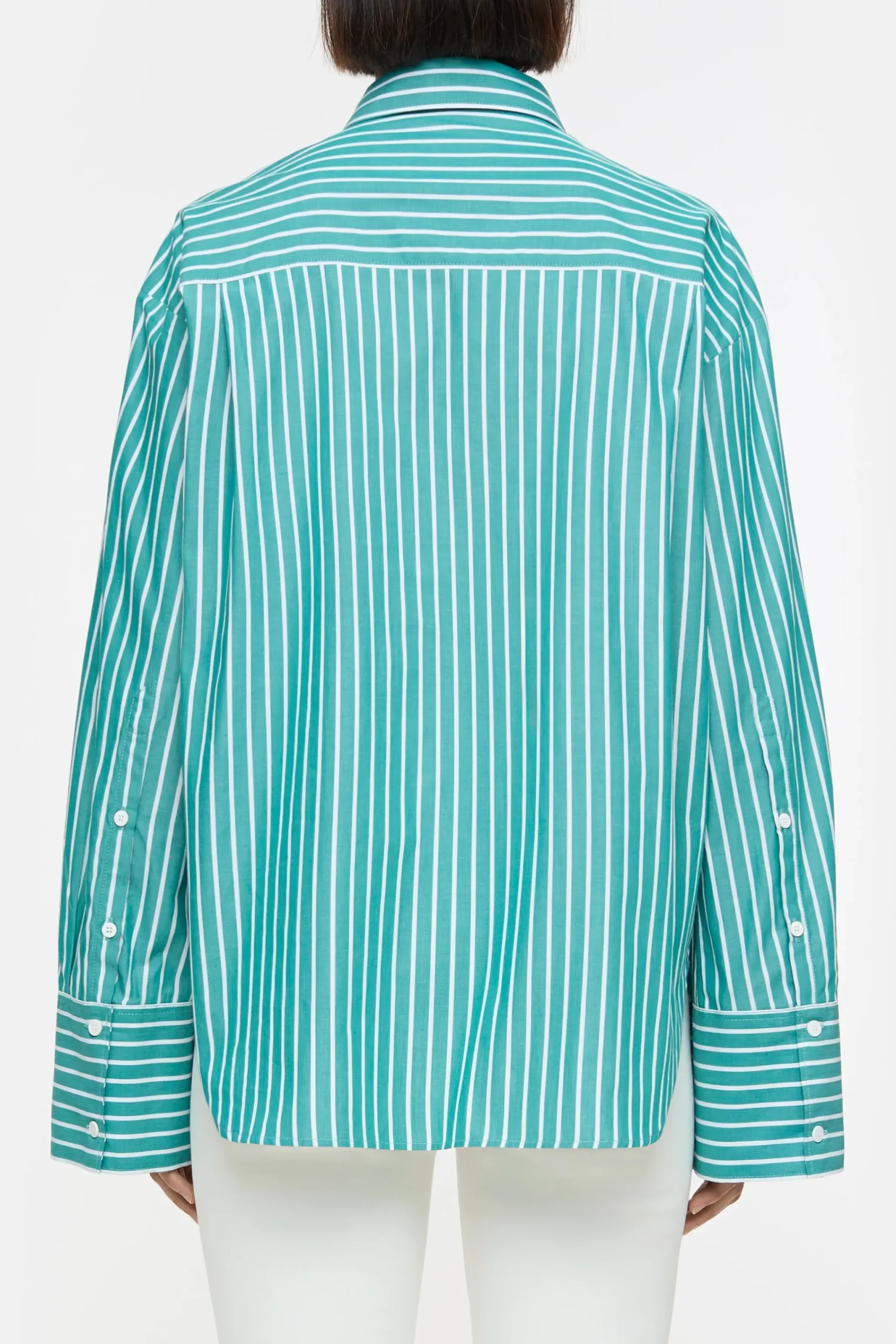 Closed Shirts & Blusen*Gestreifte Hemdbluse aus Baumwolle Meadowgreen