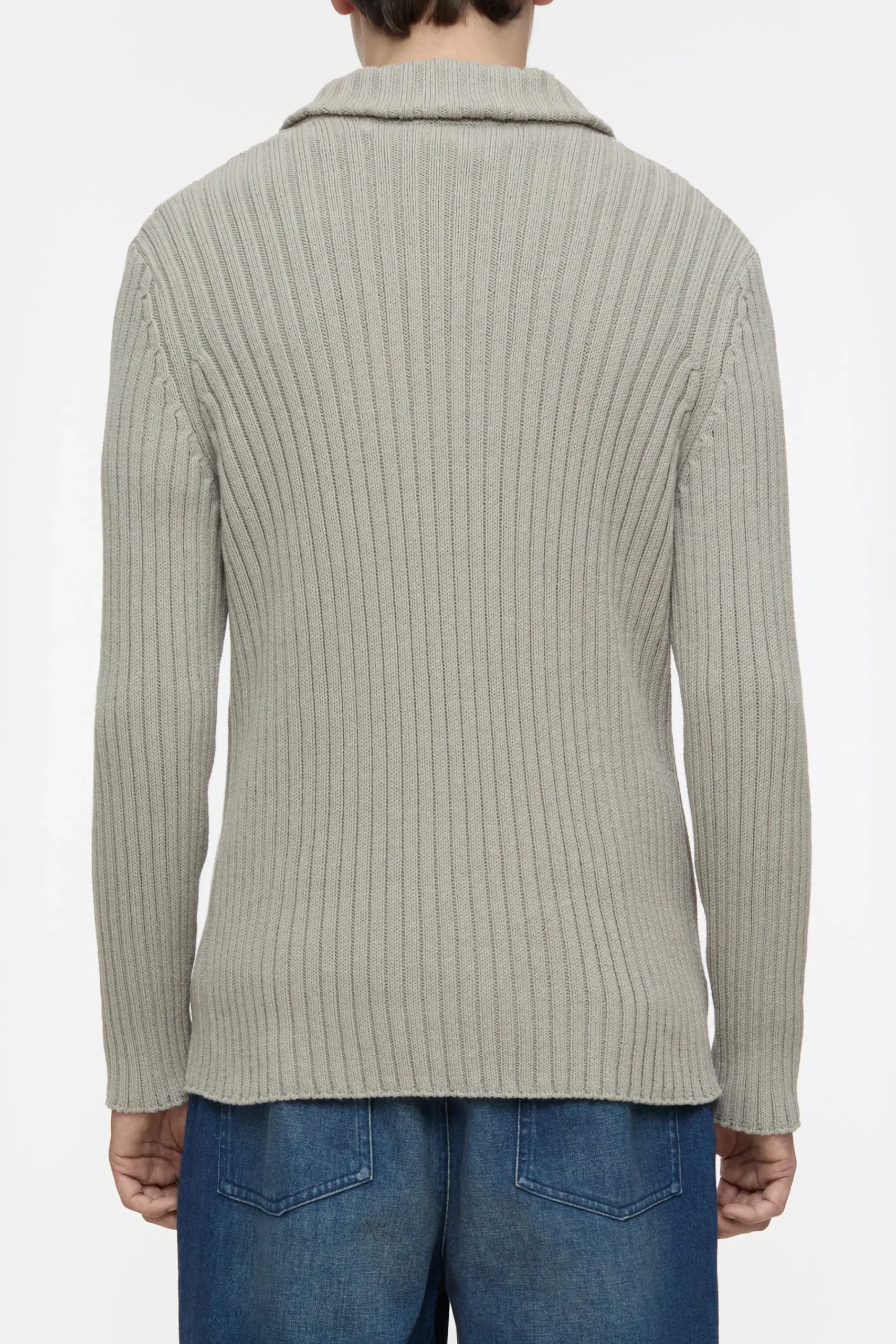 Closed Strick*Half-Zip-Pullover aus Baumwoll-Mix Mudgrey