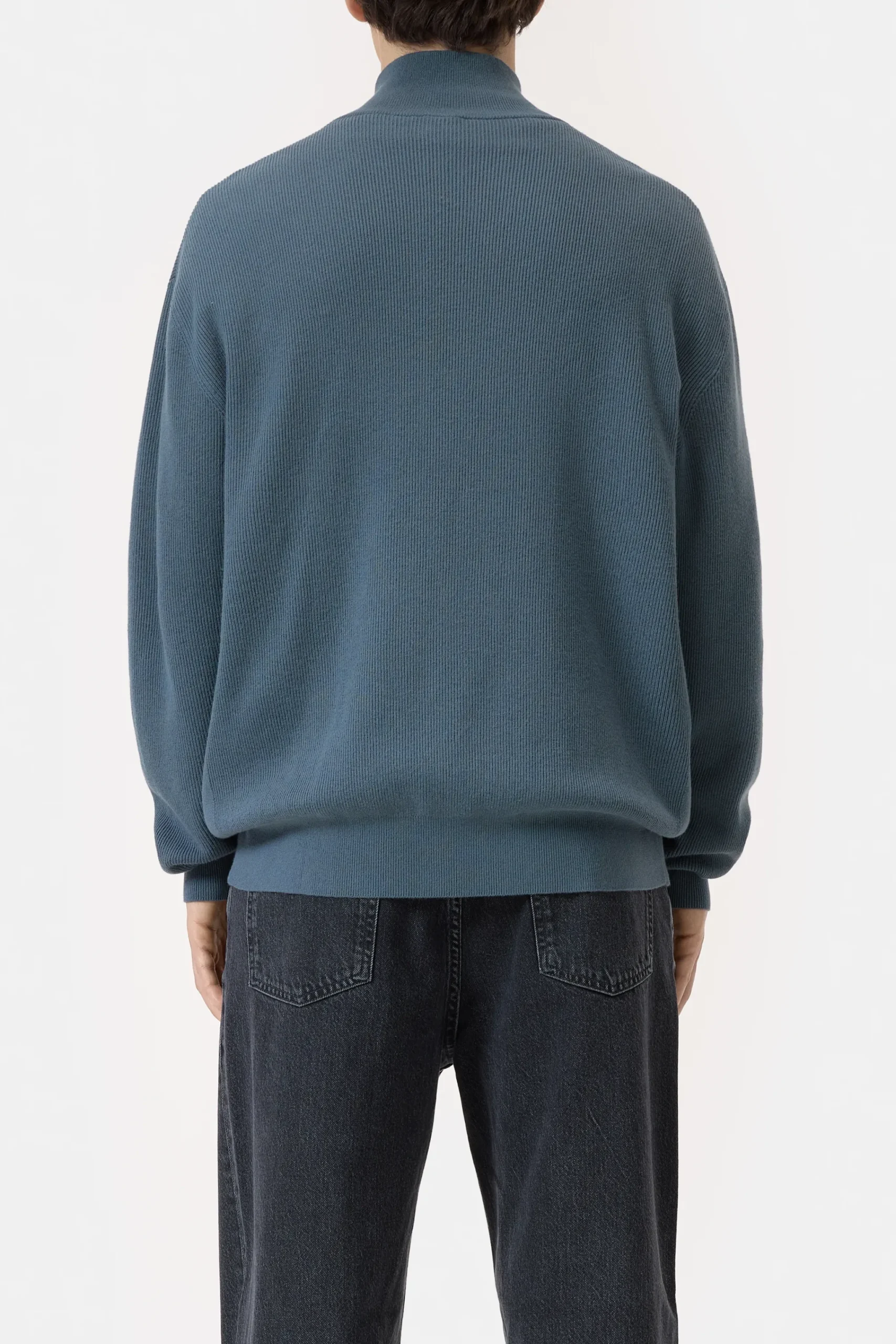 Closed Strick*Half-Zip-Pullover aus Baumwoll-Mix Graphiteblue