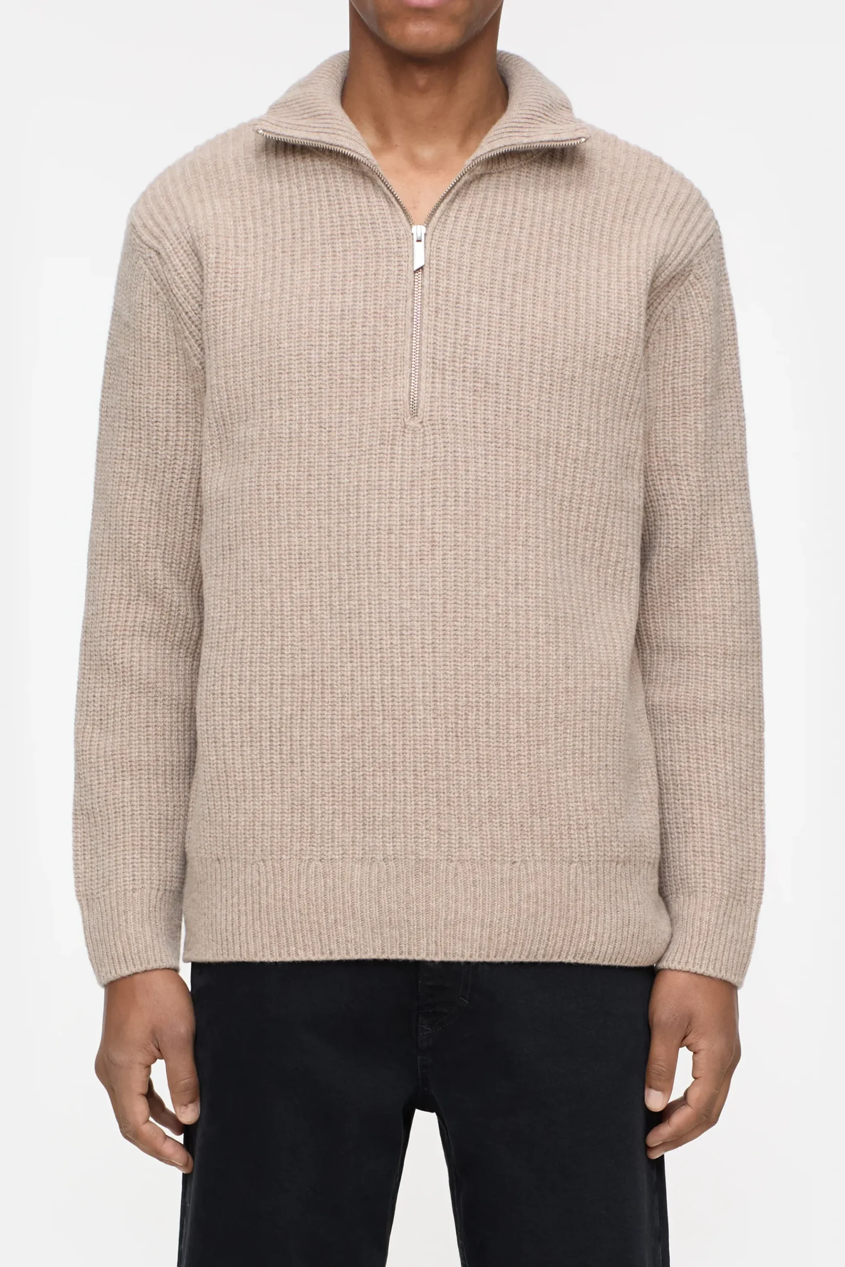Closed Strick*Half-Zip-Pullover aus Wolle Cashewcream