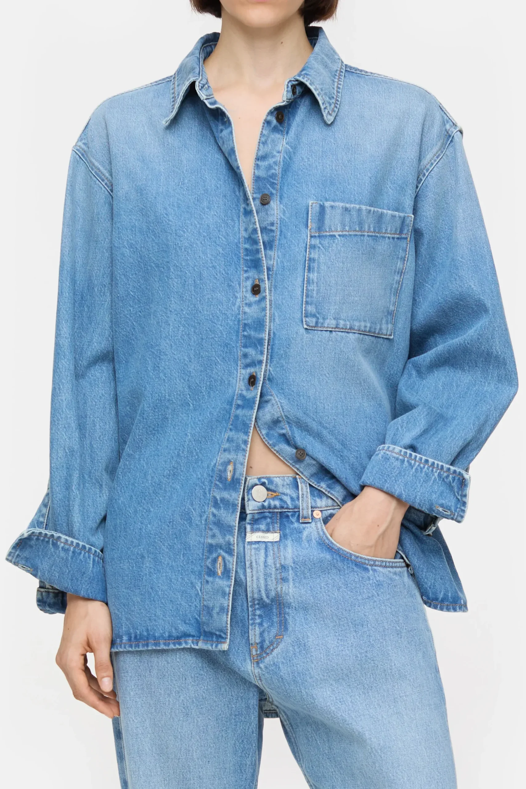 Closed Shirts & Blusen*Hemd aus Denim Midblue
