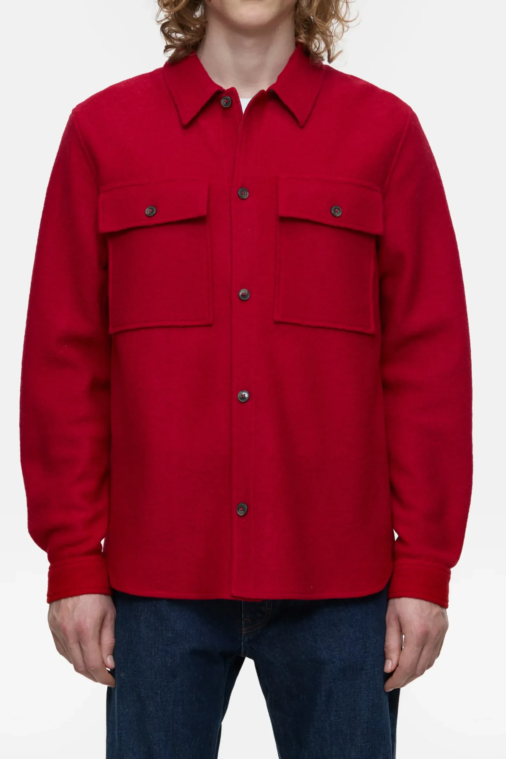 Closed Hemden*Hemd aus Wolle Chilipepperred