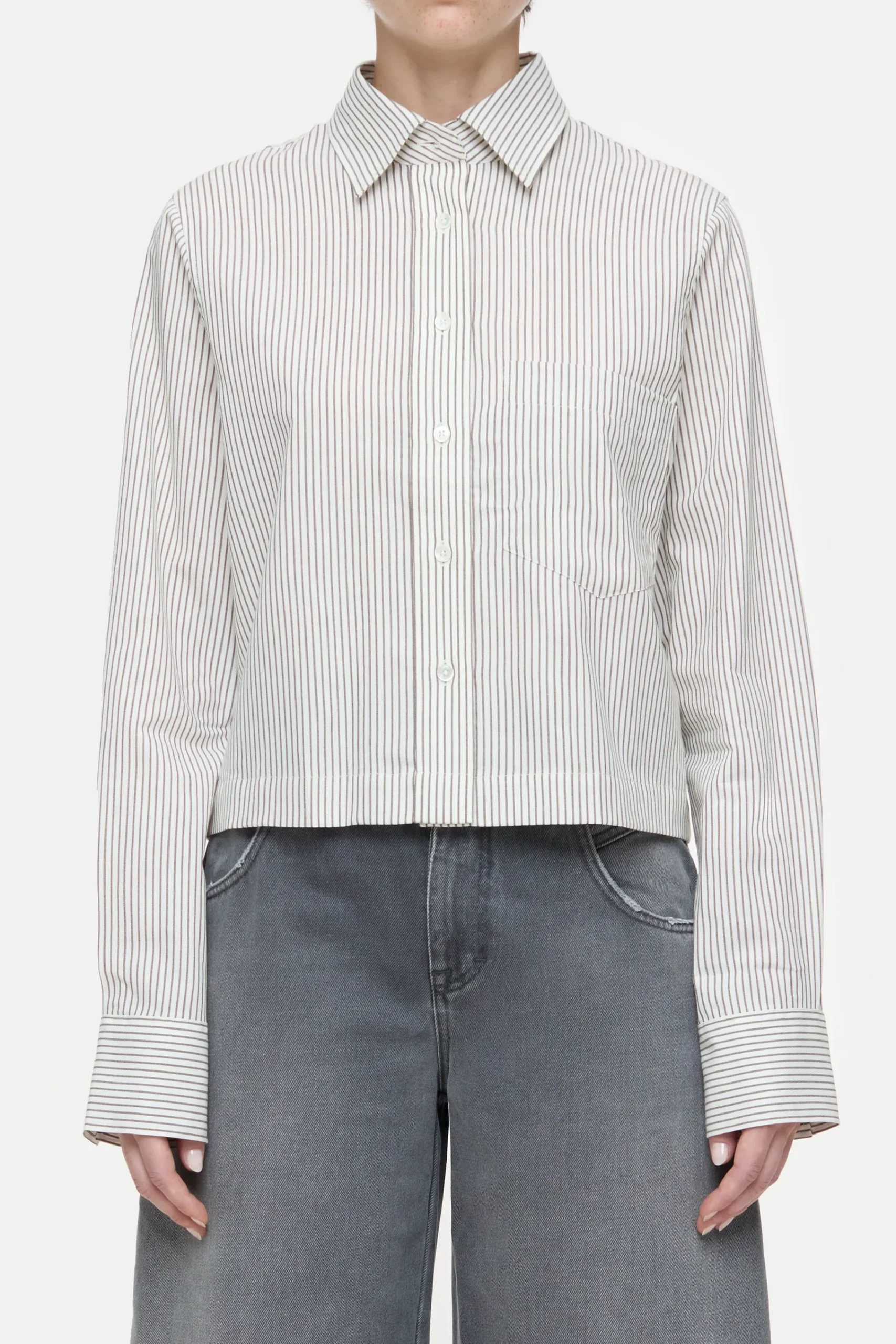 Closed Shirts & Blusen*Hemdbluse aus Baumwoll-Woll-Mix Ivory