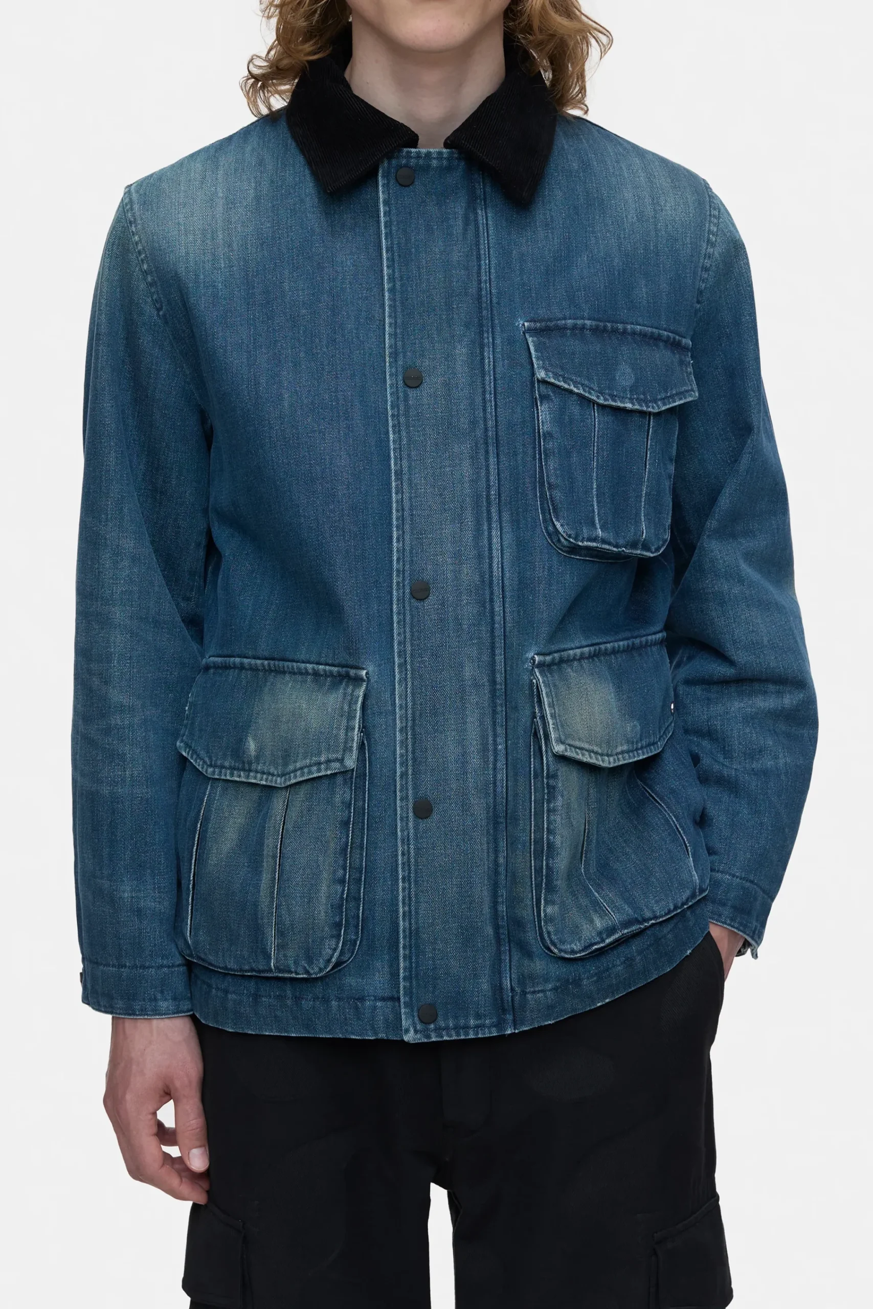 Closed Jacken & Mäntel*Jeansjacke mit Cordkragen Darkblue