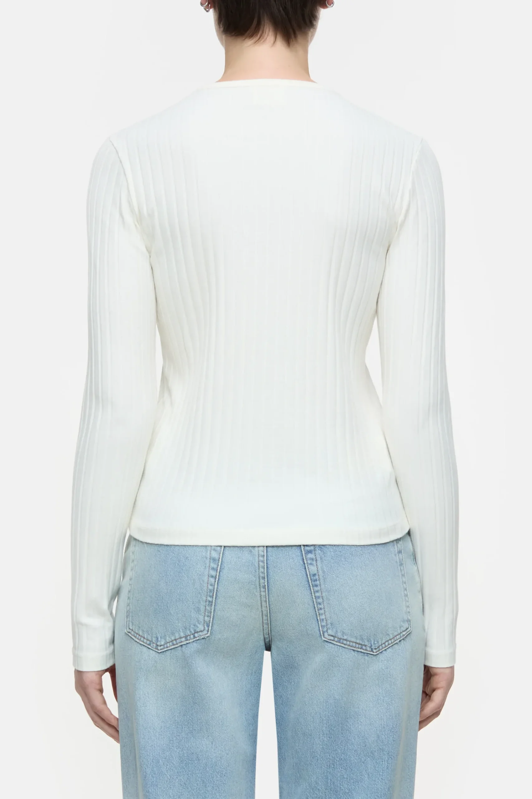 Closed T-shirts*Jersey-Cardigan aus Baumwoll-Mix Ivory