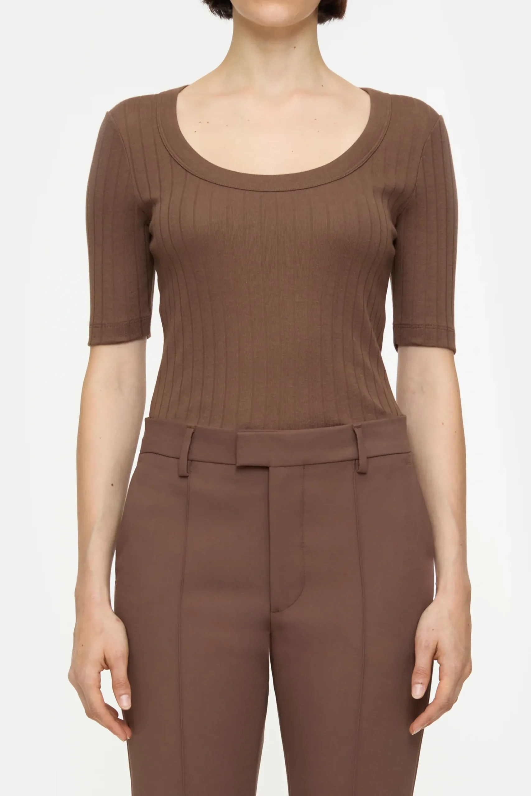 Closed T-shirts*Kurzarmshirt aus Baumwoll-Mix Cacaobrown