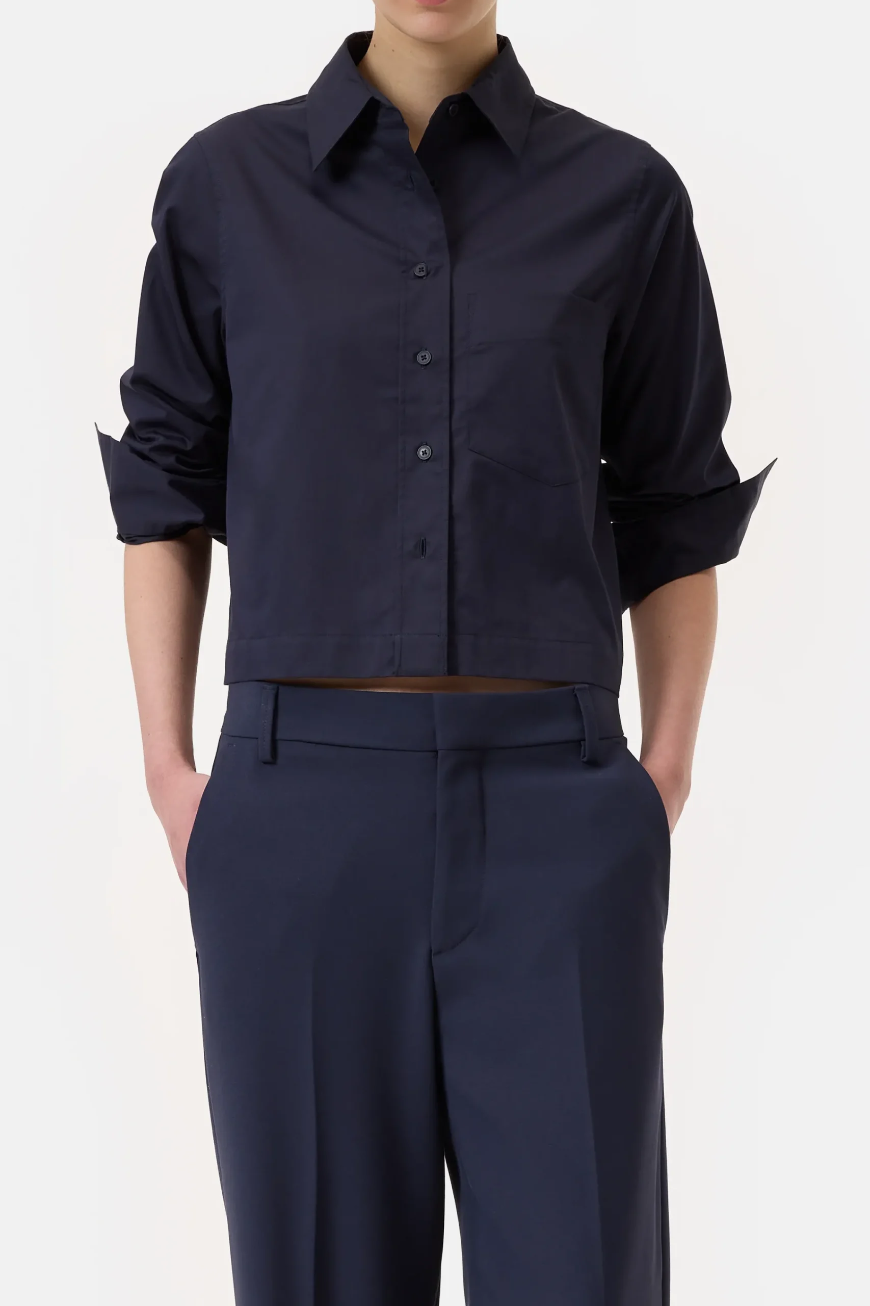 Closed Shirts & Blusen*Kurze Bluse aus Baumwoll-Popeline Darknight