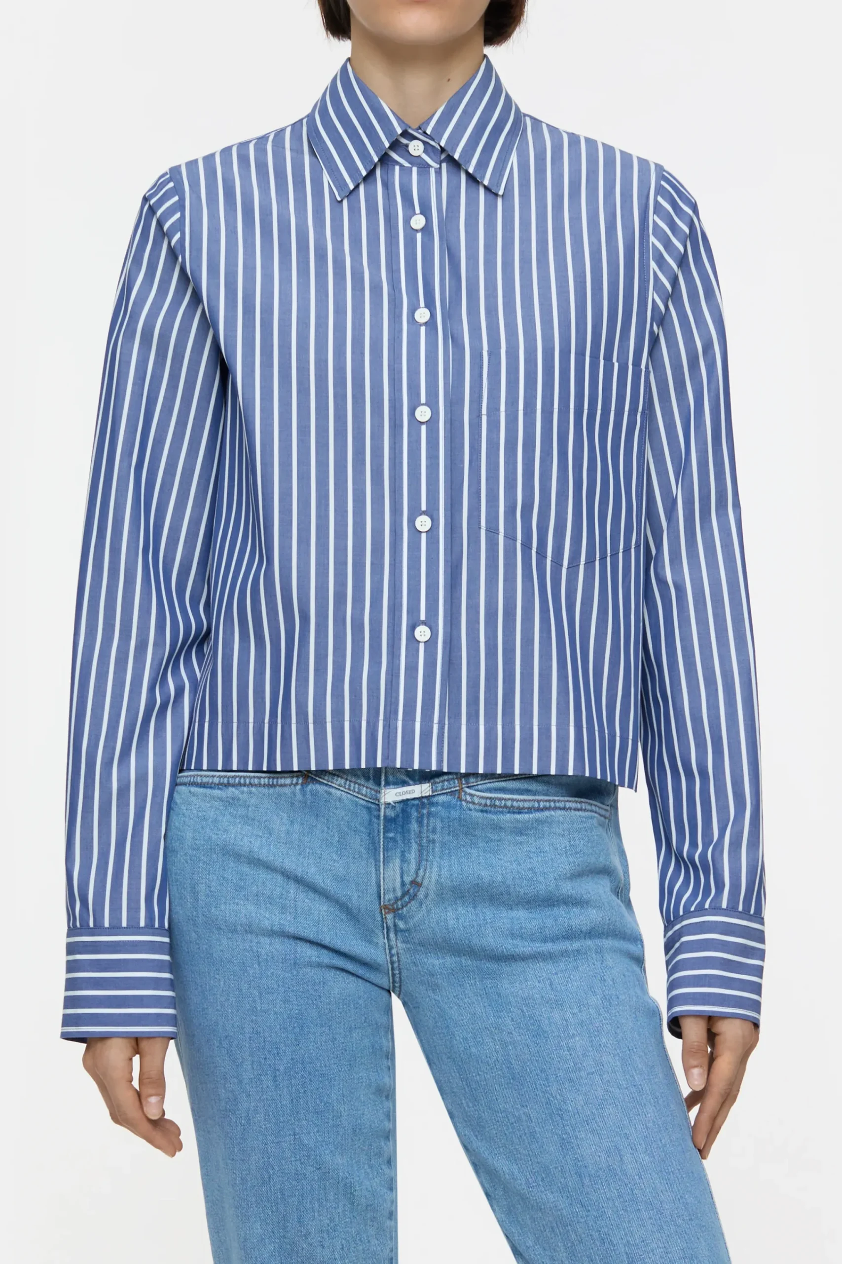 Closed Shirts & Blusen*Kurze Bluse aus Bio-Baumwolle Graphiteblue