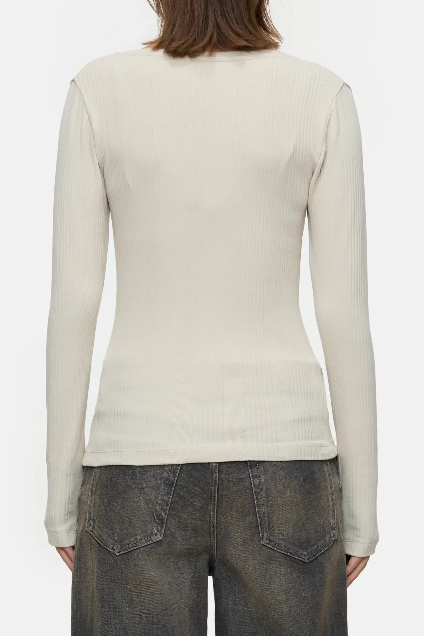 Closed T-shirts*Langarmshirt aus Baumwoll-Mix Pearlbeige