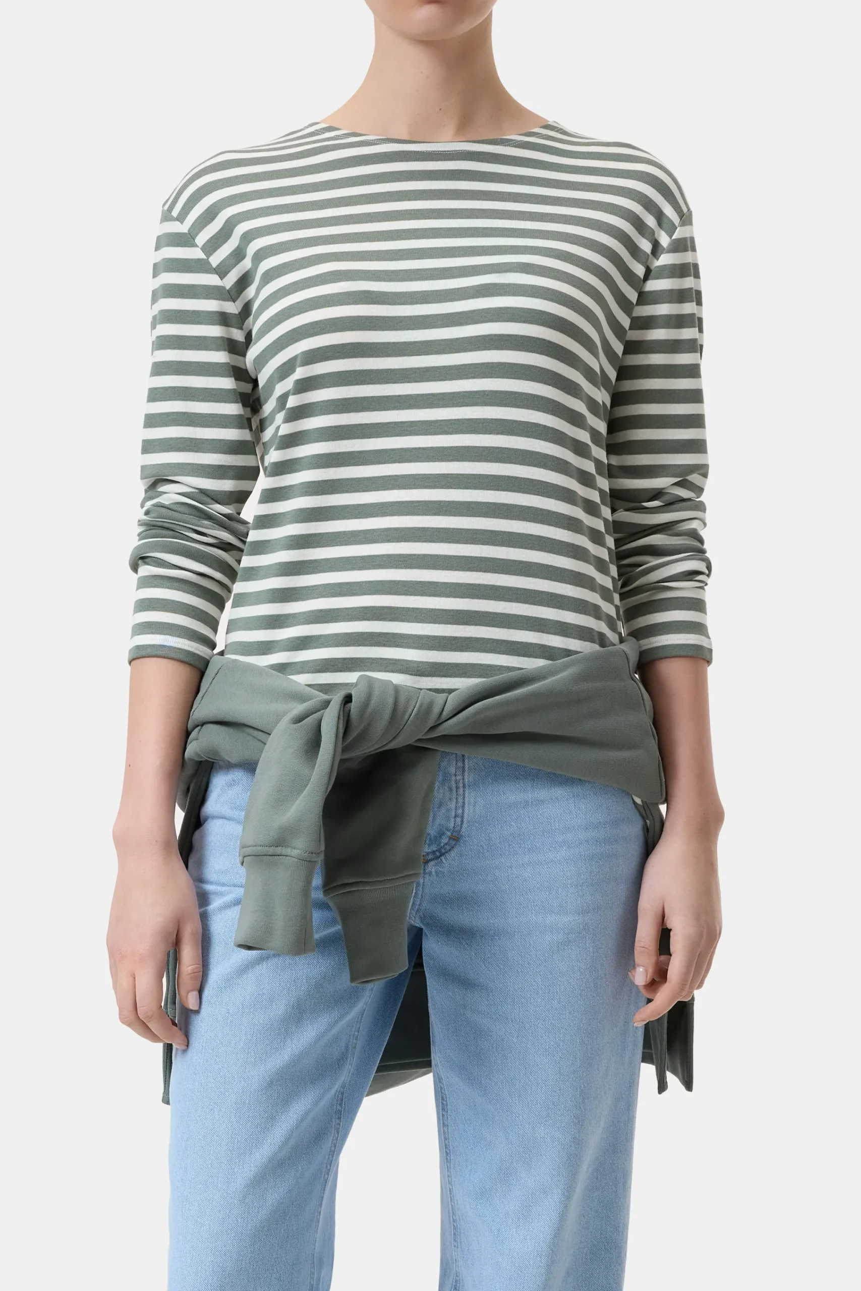 Closed T-shirts*Langarmshirt aus Bio-Baumwoll-Mix Fadedgreen