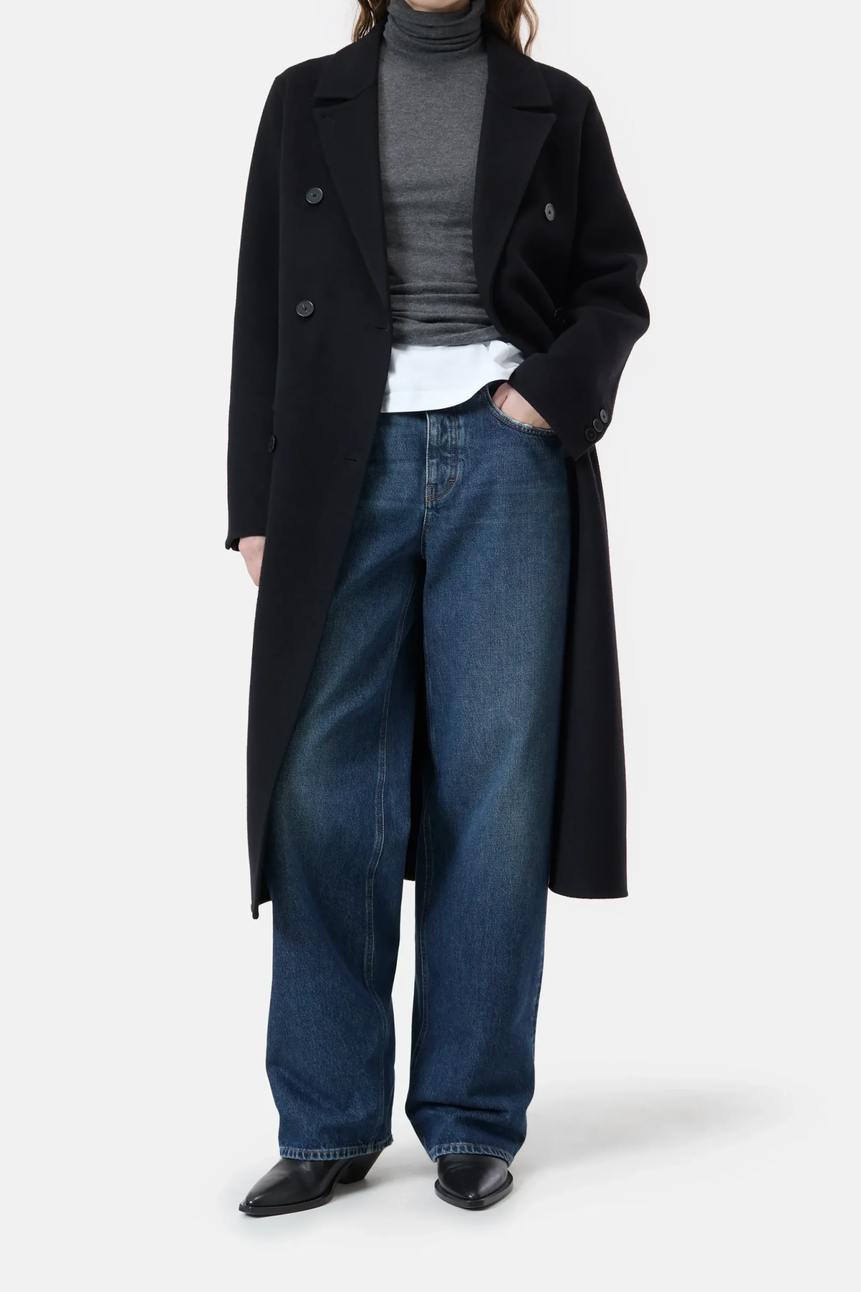 Closed Jacken & Mäntel*Mantel aus Schurwoll-Kaschmir-Mix Black