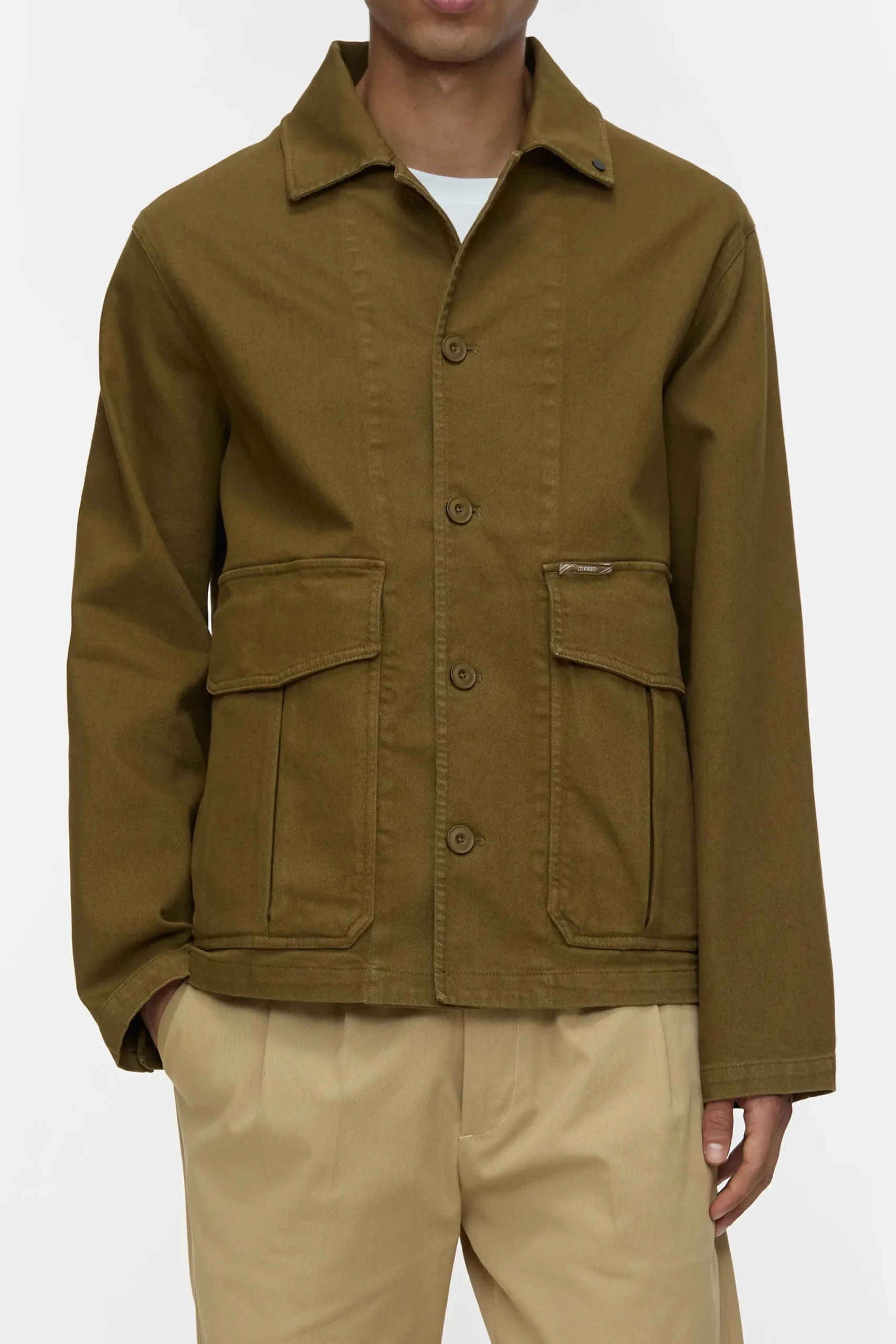 Closed Jacken & Mäntel*Overshirt aus Baumwoll-Twill Goldenmoss