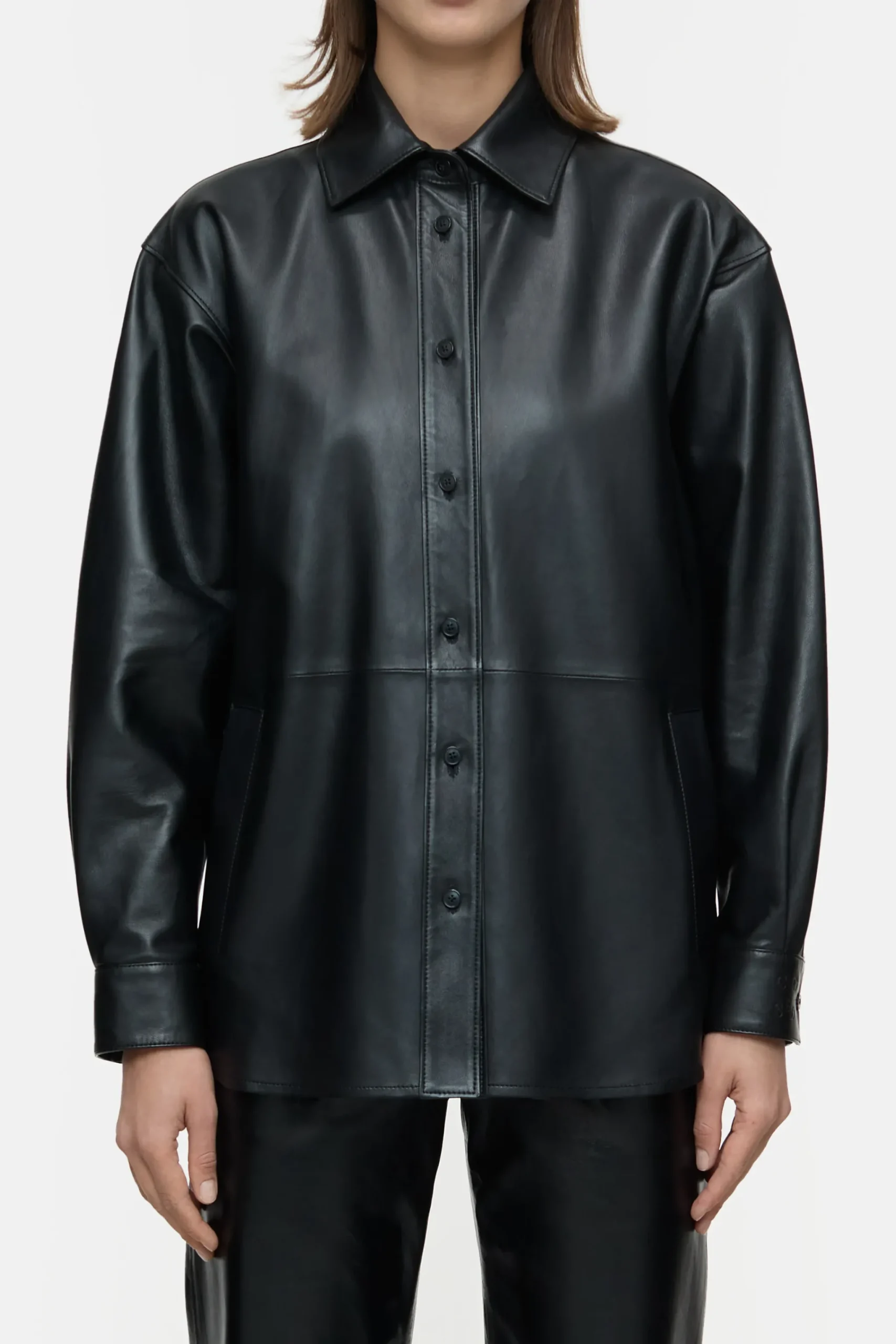 Closed Shirts & Blusen*Overshirt aus Leder Black