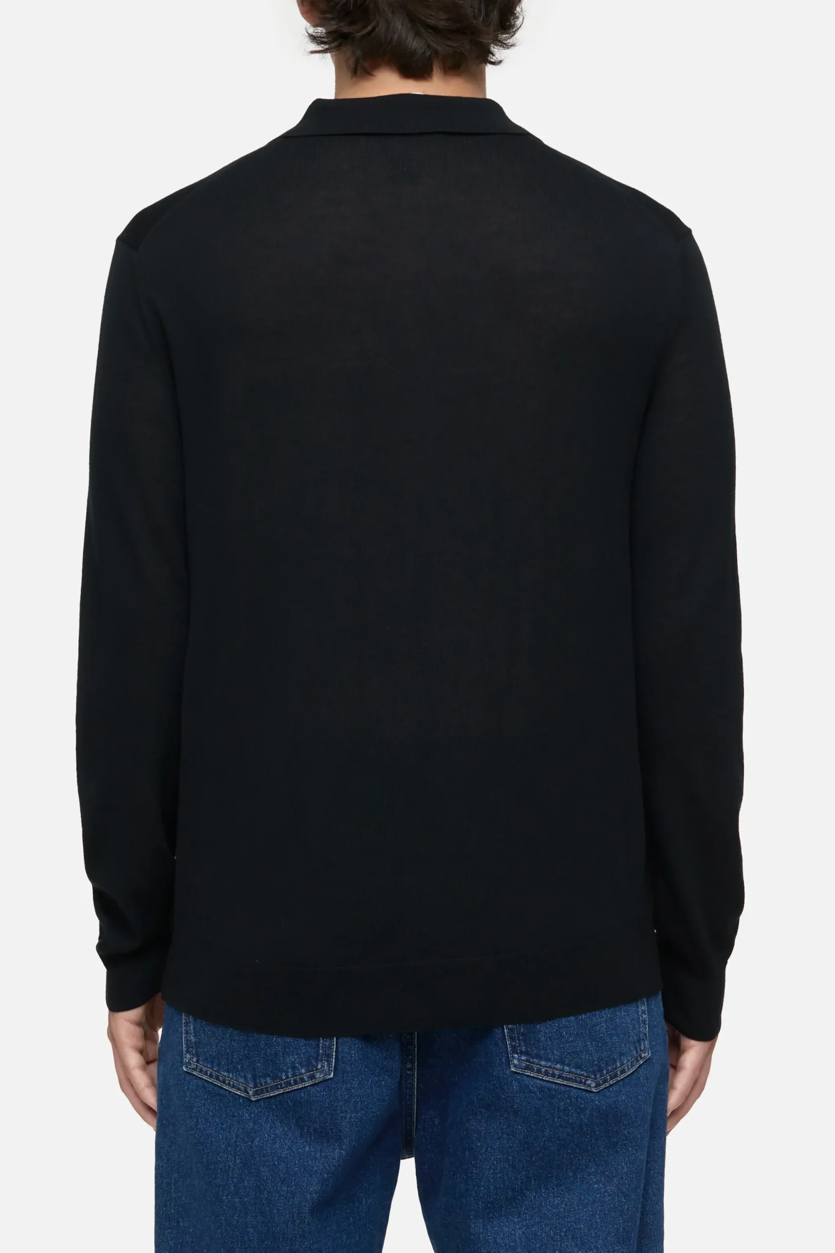 Closed Strick*Polo-Pullover aus Bio-Wolle Black