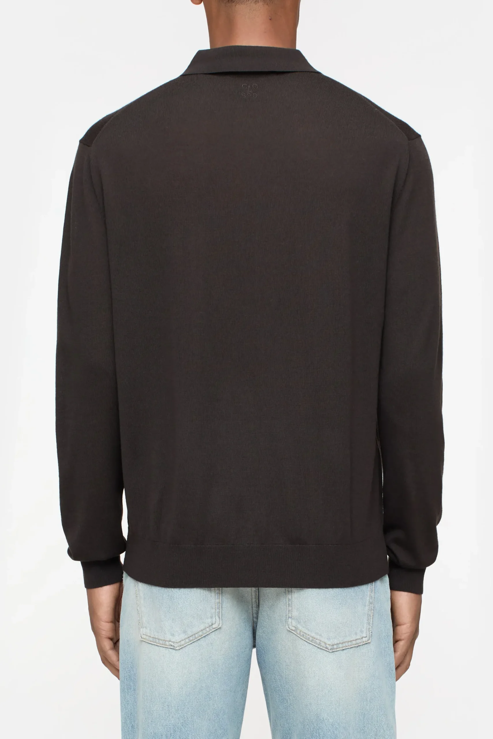 Closed Strick*Polo-Pullover aus Bio-Wolle Ebony