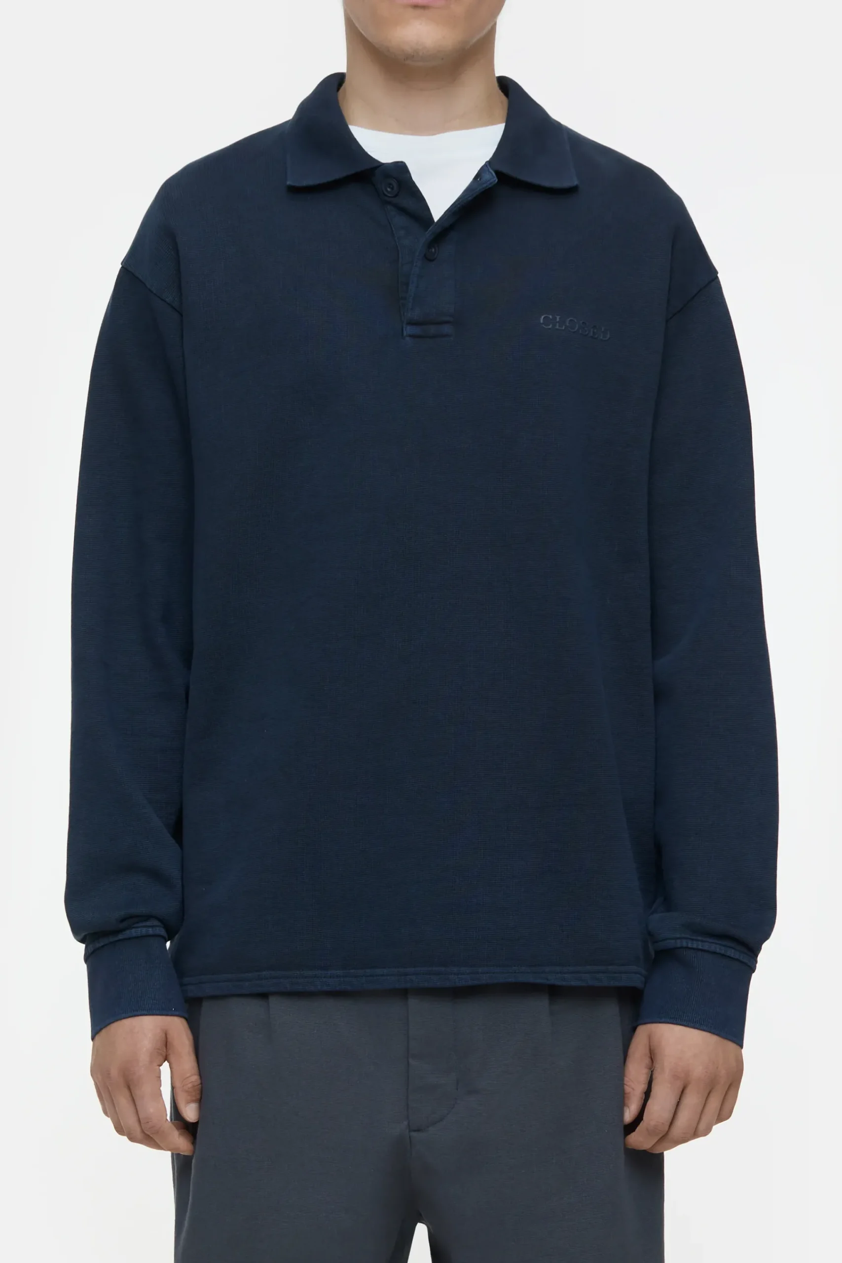 Closed T-shirts*Polo-Pullover aus reiner Bio-Baumwolle Smokeyblue