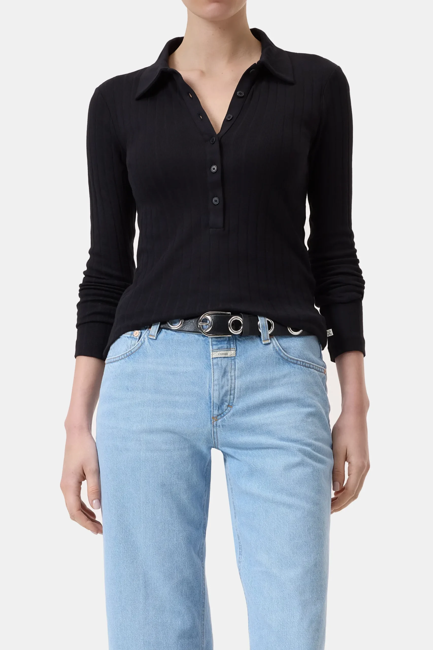 Closed T-shirts*Poloshirt aus Baumwoll-Mix Black