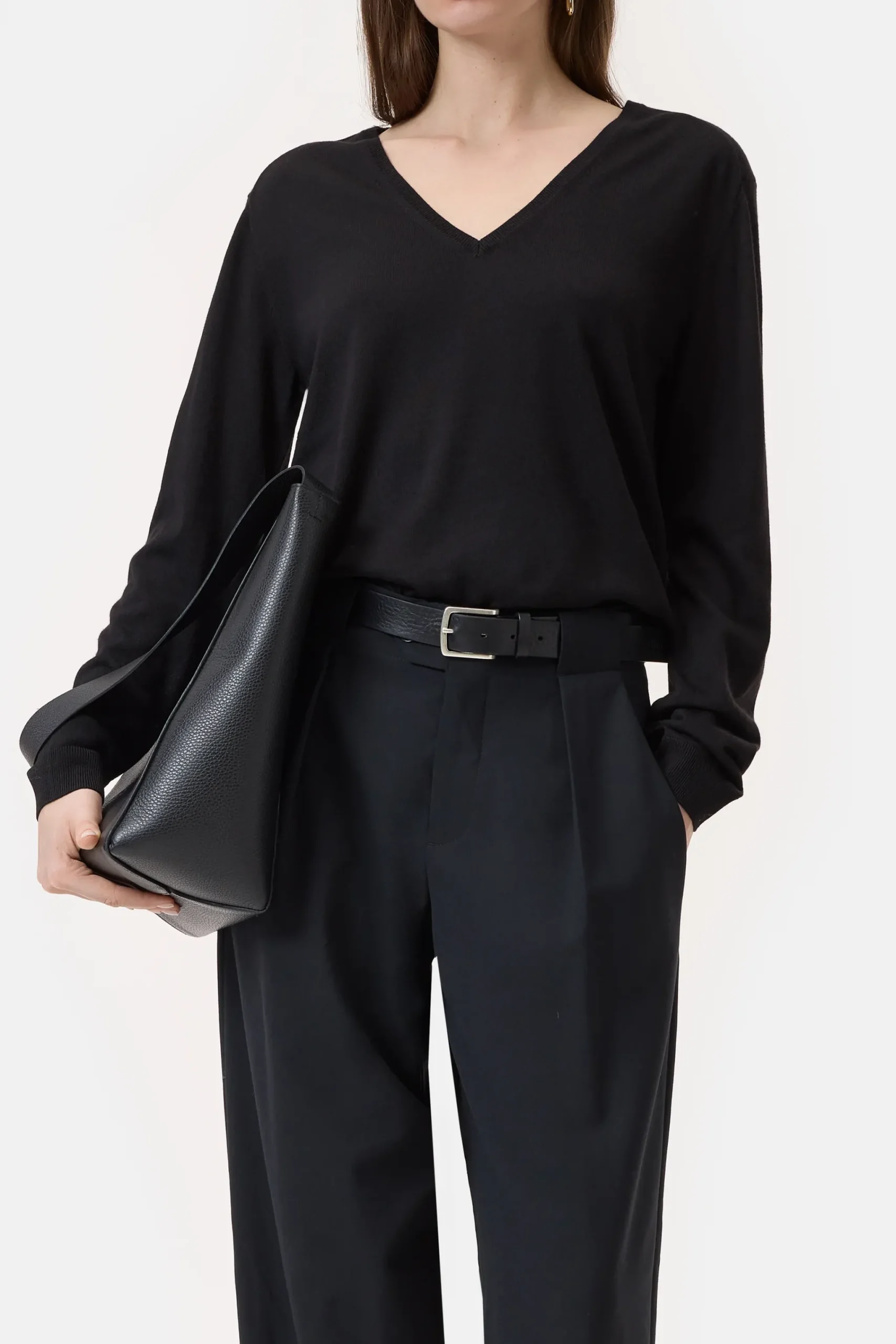 Closed Strick*Pullover aus Woll-Seiden-Mix Black