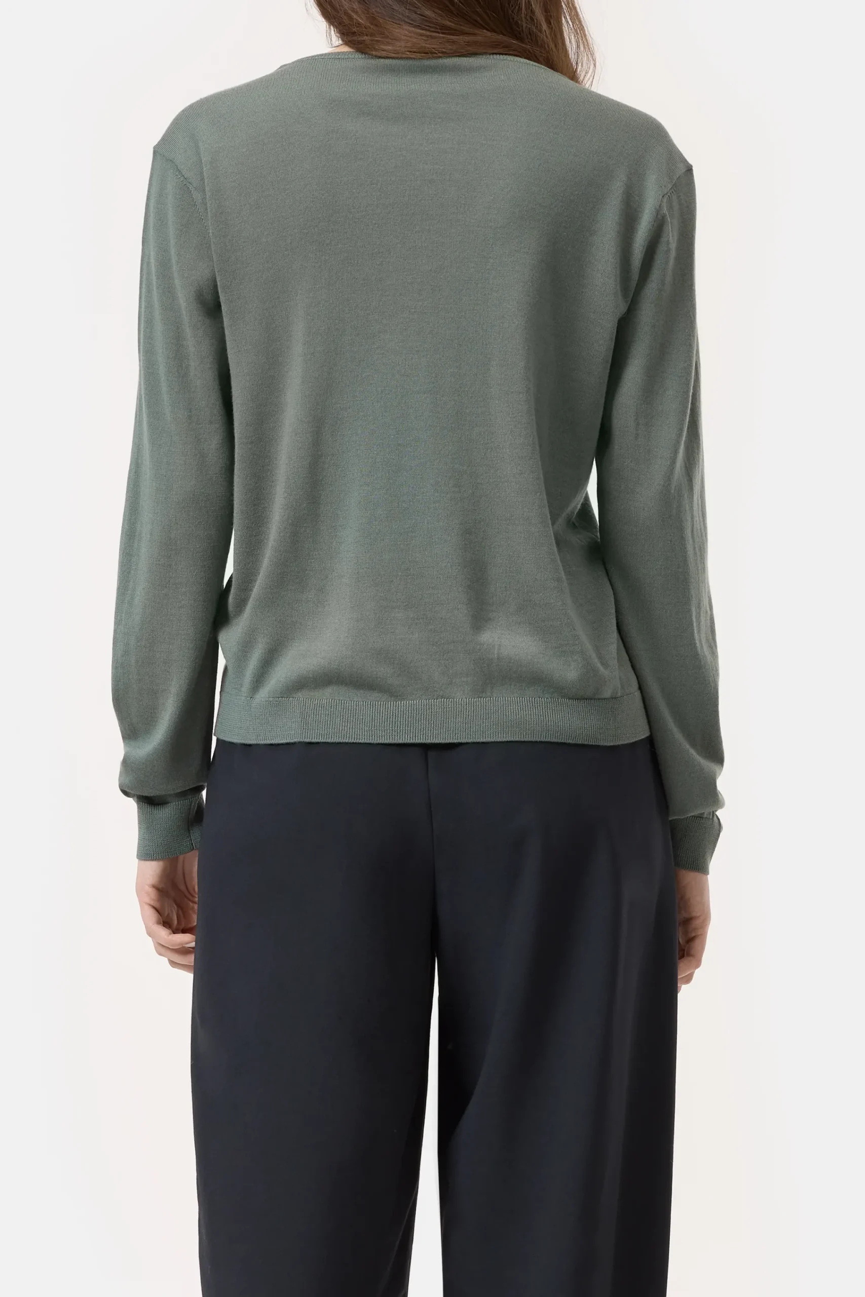 Closed Strick*Pullover aus Woll-Seiden-Mix Fadedgreen