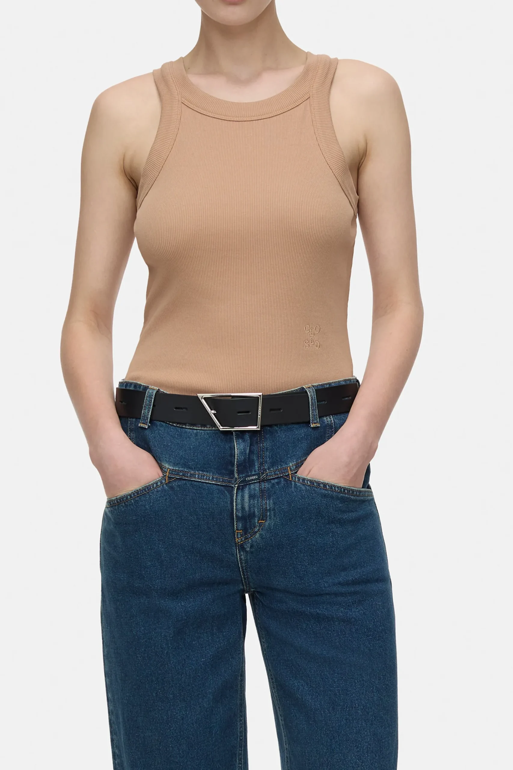 Closed T-shirts*Racer Top aus Bio-Baumwoll-Mix Biscottibrown