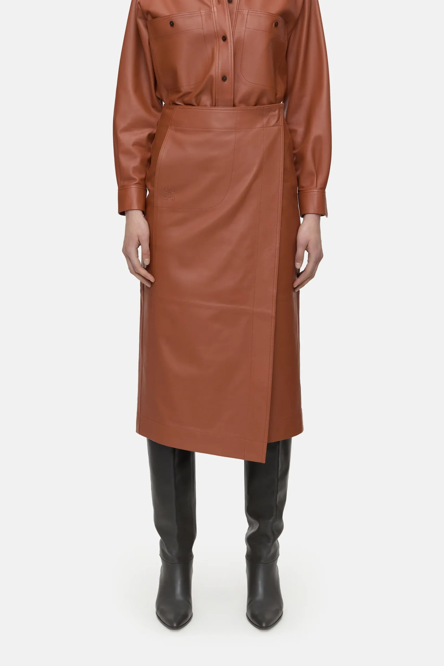 Closed Röcke*Rock aus Nappaleder Ferrobrown