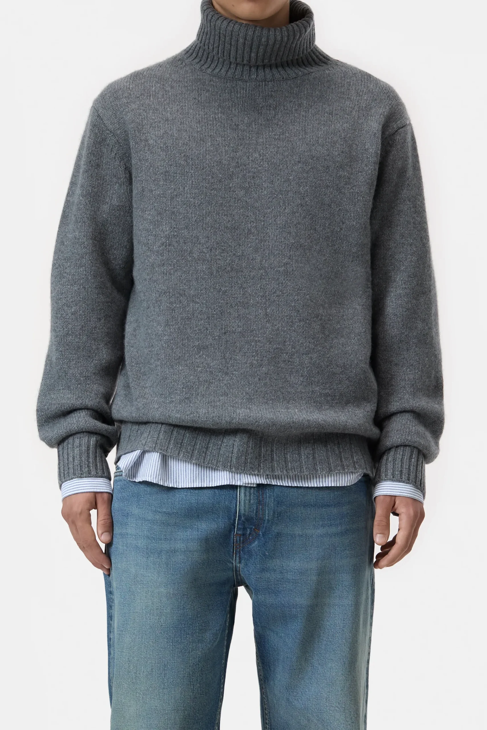 Closed Strick*Rollkragenpullover aus Kaschmir Darkgreymelange