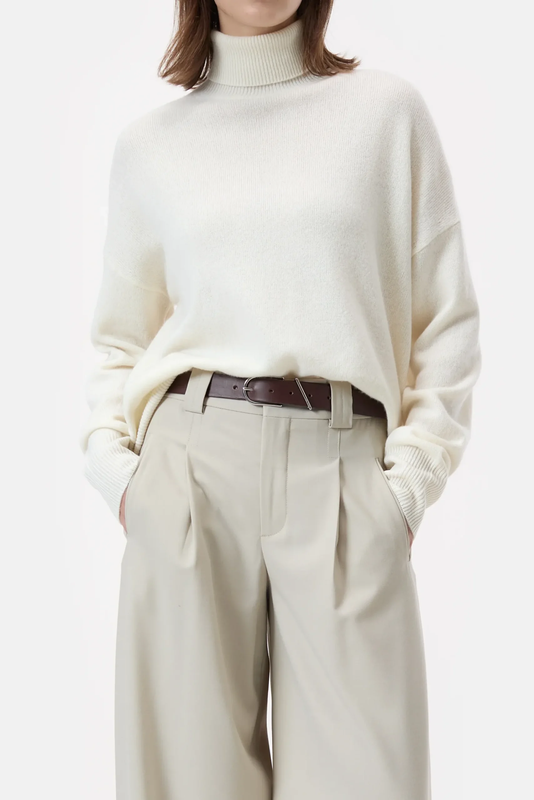 Closed Strick*Rollkragen-Pullover aus Wolle Ivory