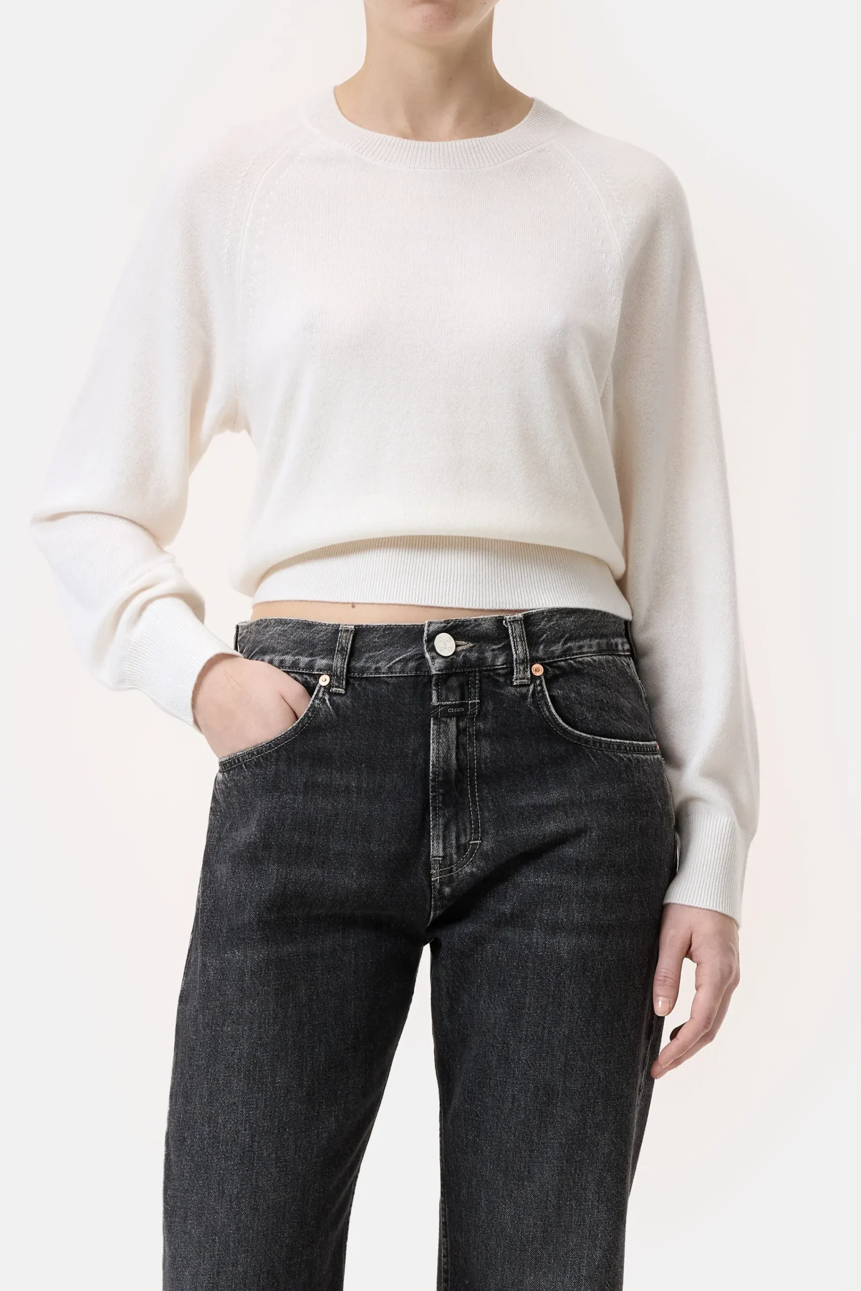 Closed Strick*Rundhalspullover aus Kaschmir Ivory