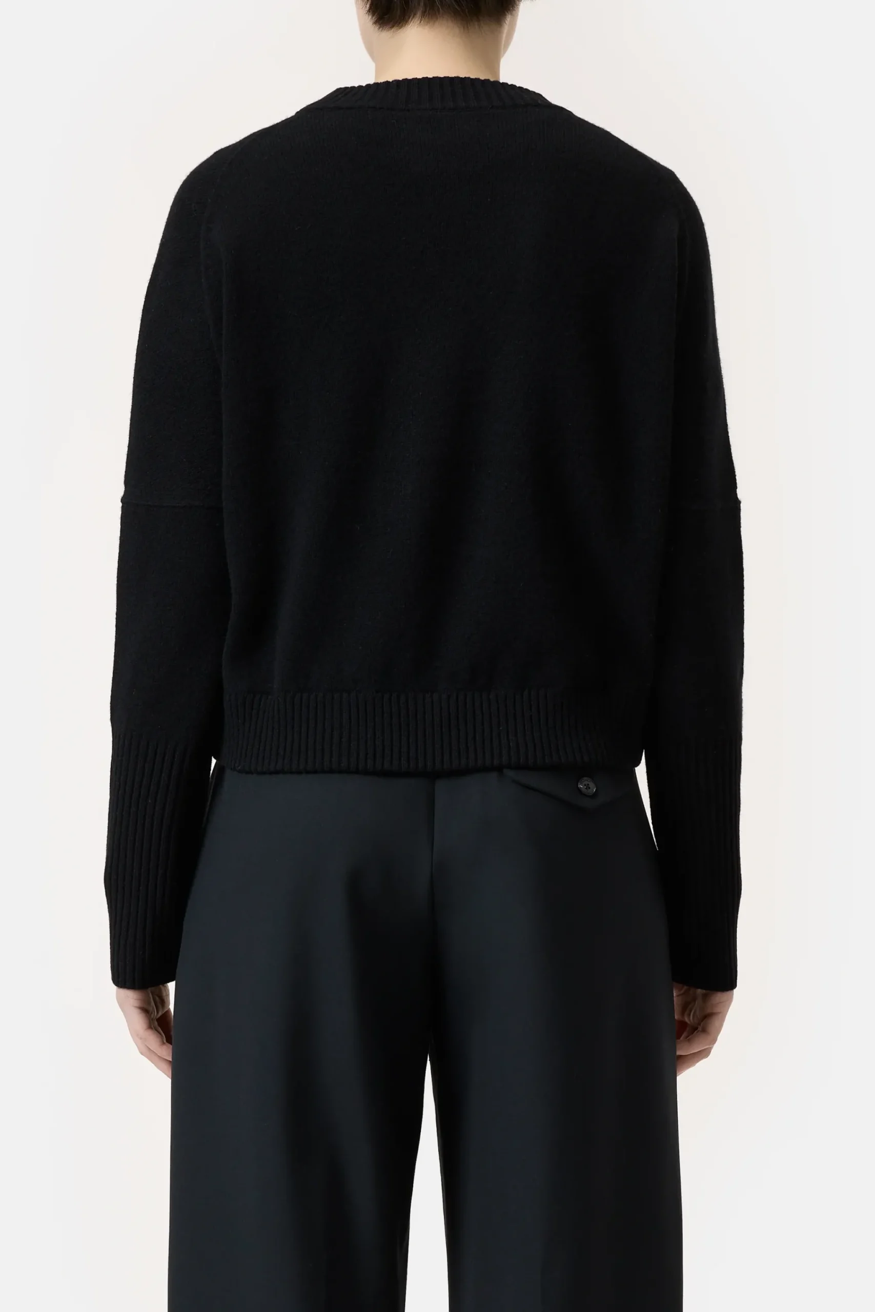 Closed Strick*Rundhalspullover aus Wolle Black