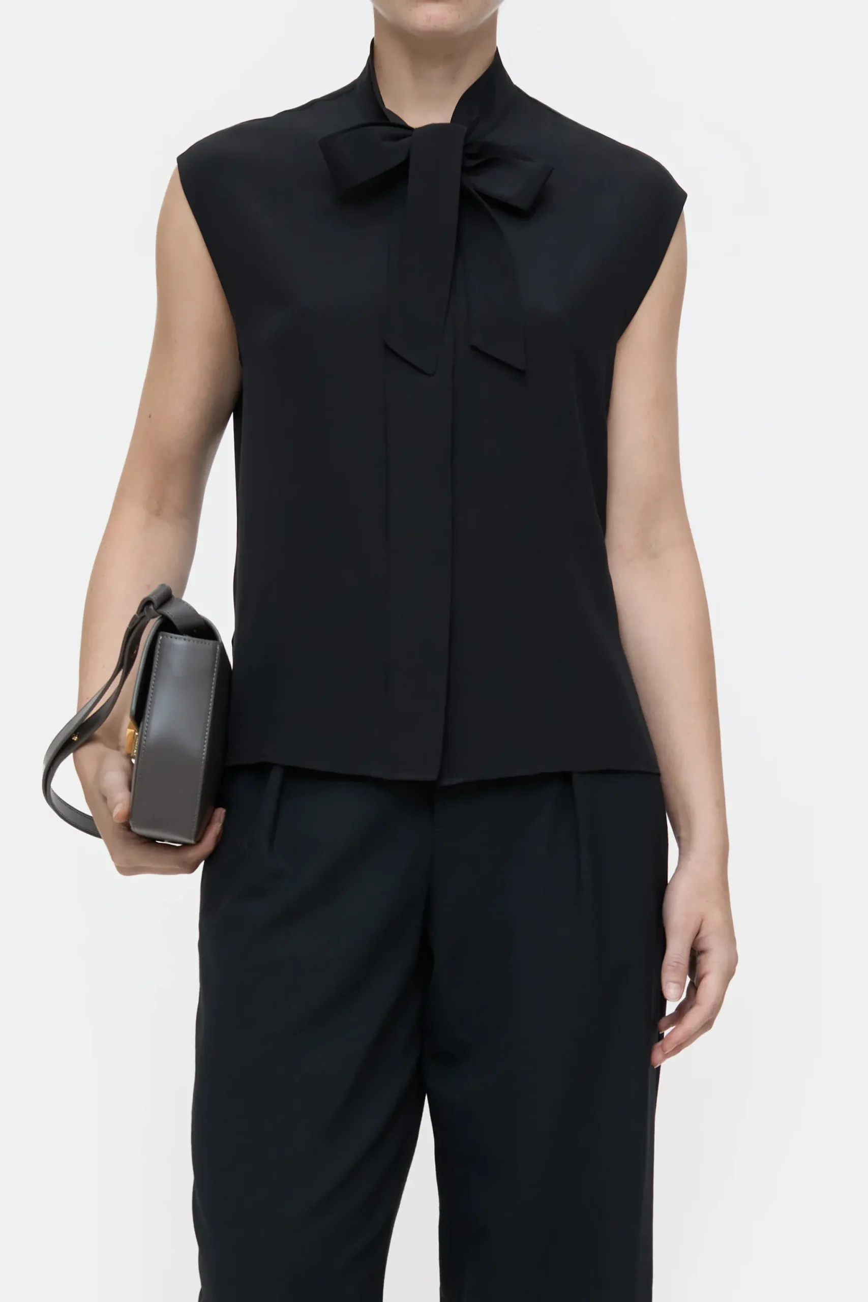 Closed Shirts & Blusen*Seidentop mit Schluppe Black