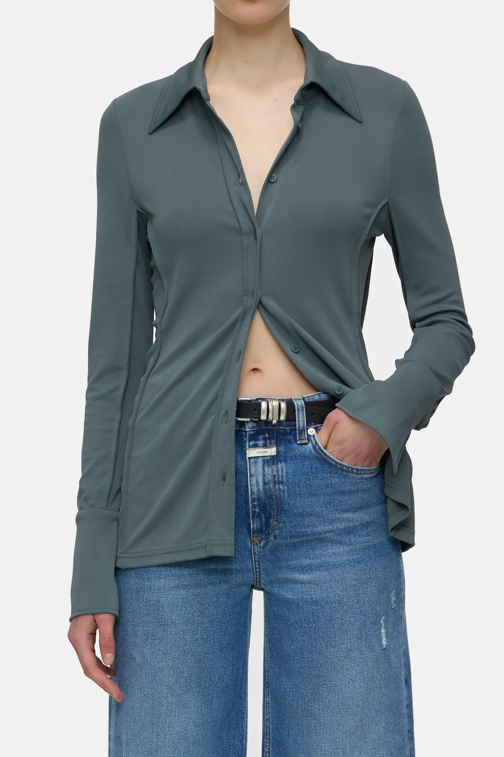 Closed T-shirts*Shirt aus Baumwoll-Mix Pinigreen