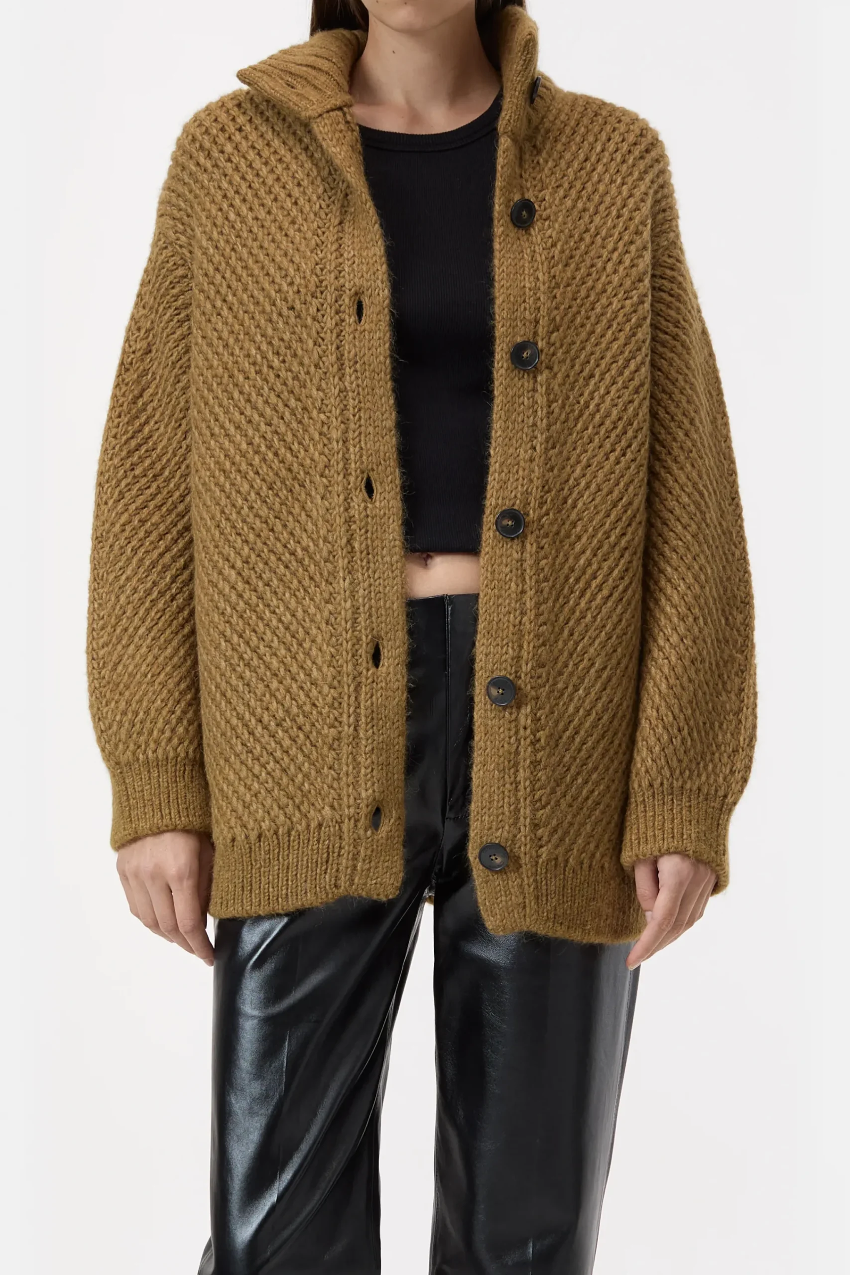 Closed Strick*Strickjacke aus Alpaka-Mix Tullamorebrown