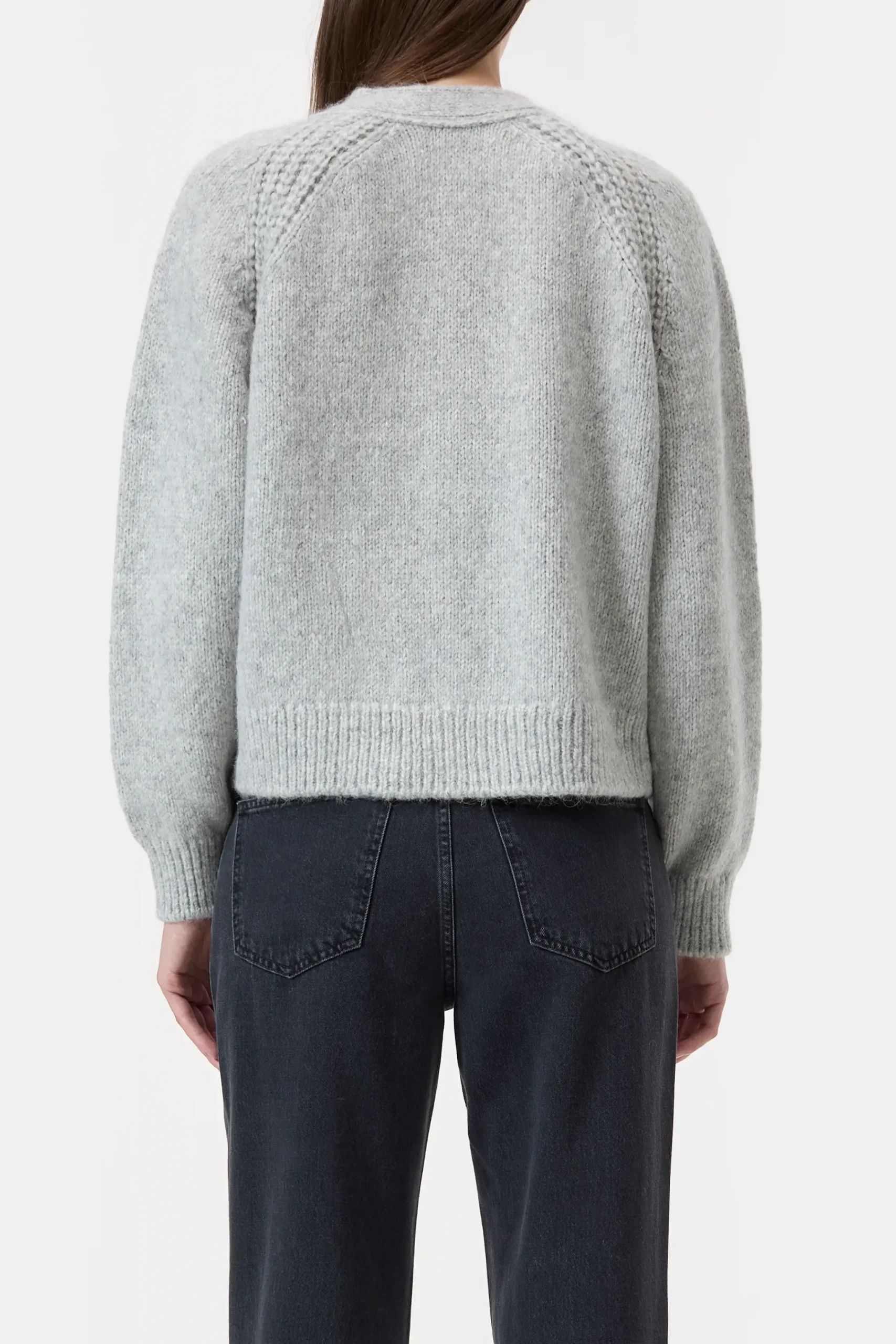 Closed Strick*Strickjacke aus Alpaka-Mix Lightgreymelange