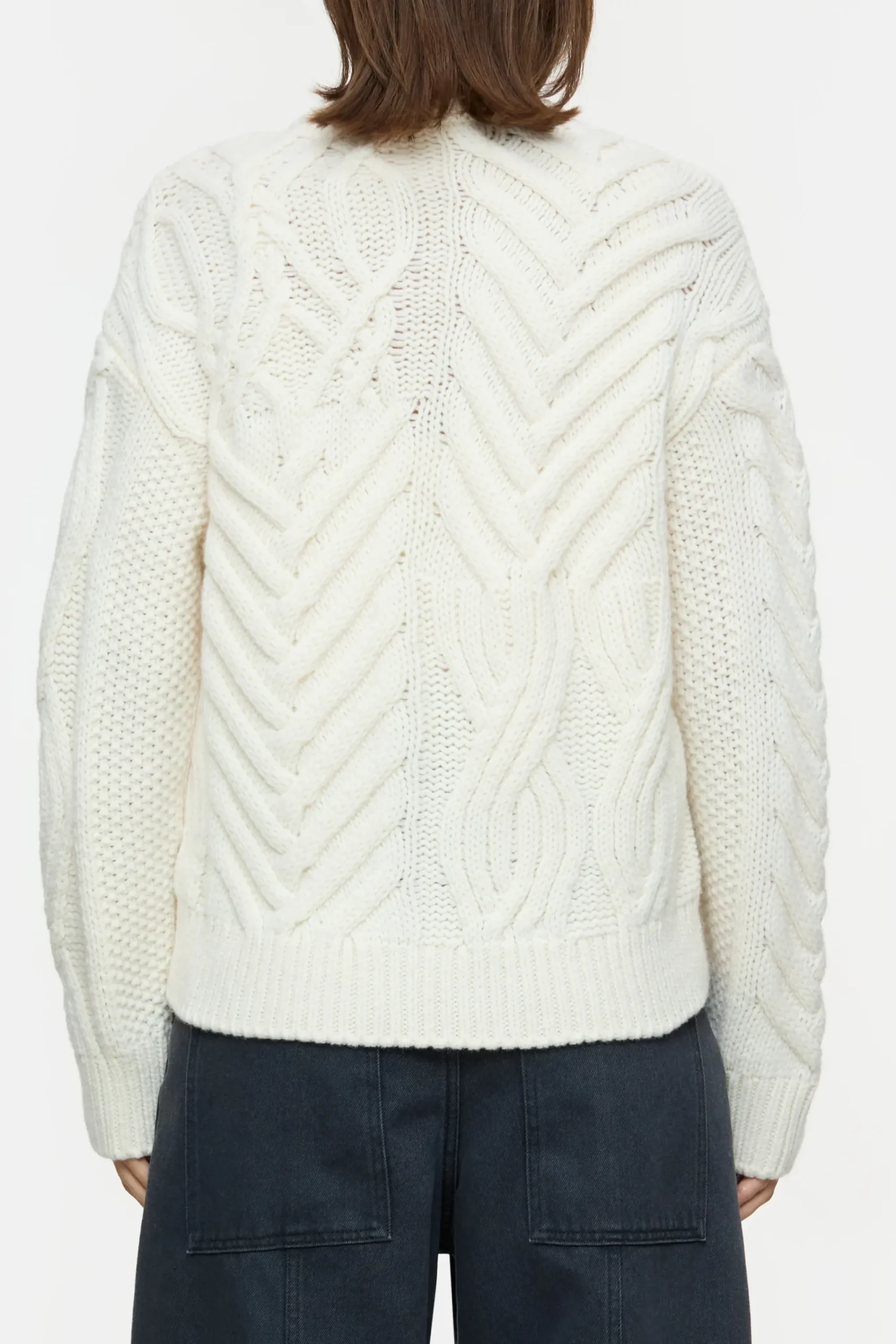 Closed Strick*Strickjacke mit Zopfmuster Ivory