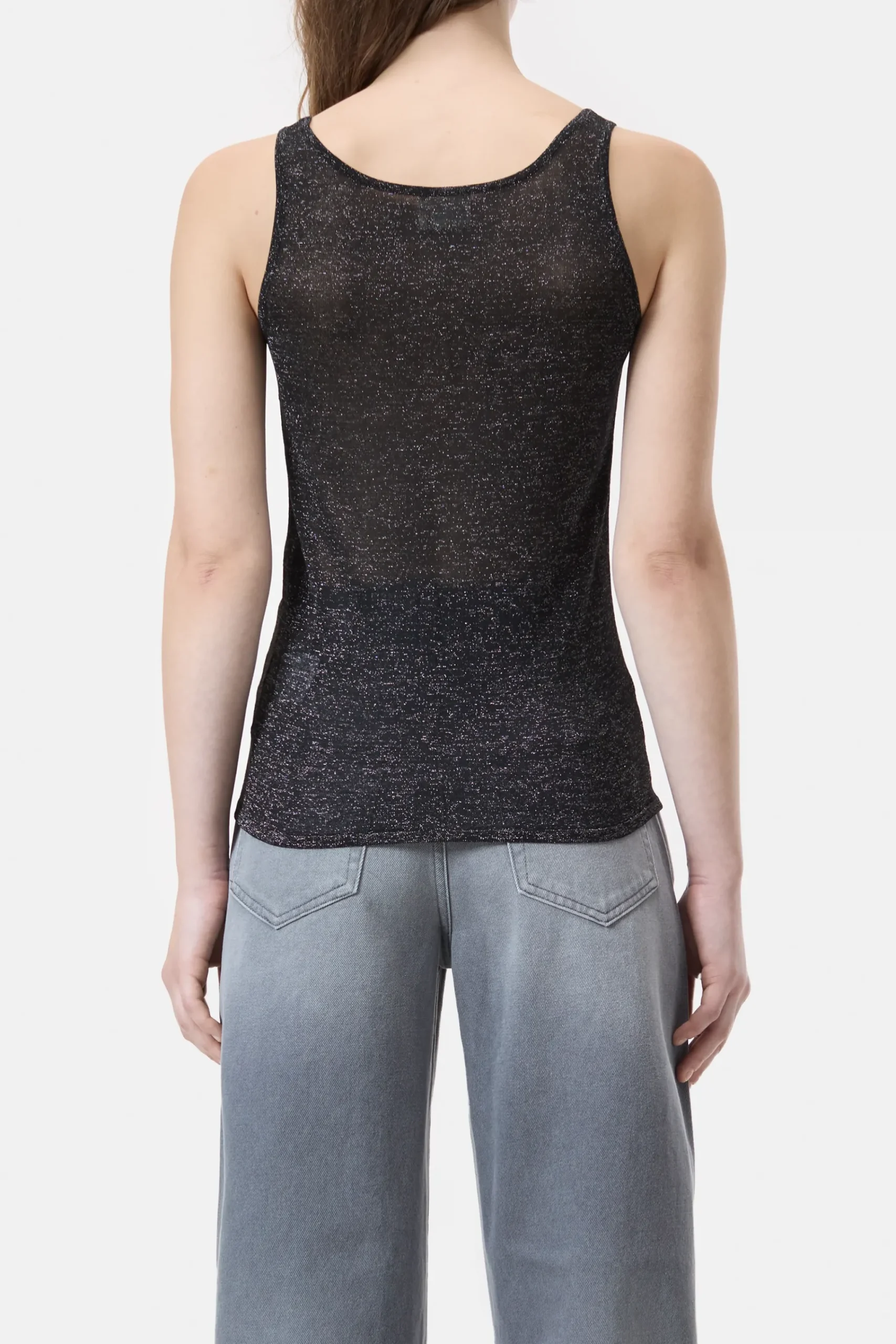 Closed Strick*Stricktop in Lurex-Optik Black