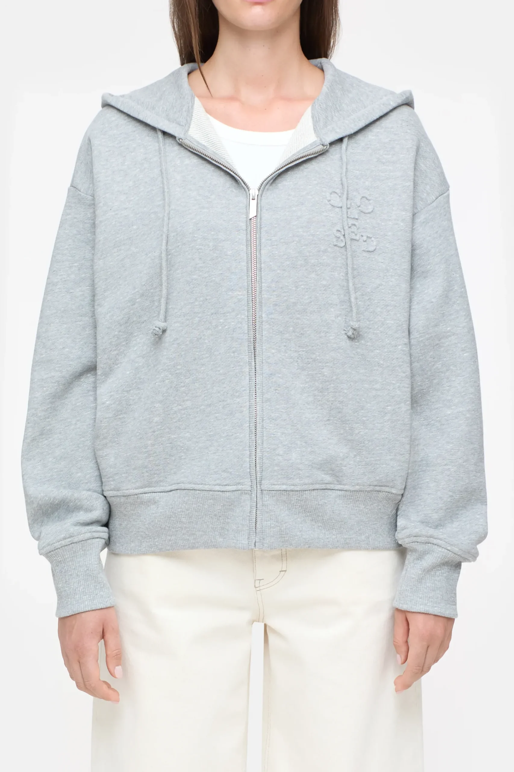 Closed Sweatshirts*Sweat-Jacke aus Baumwoll-Mix Lightgreymelange