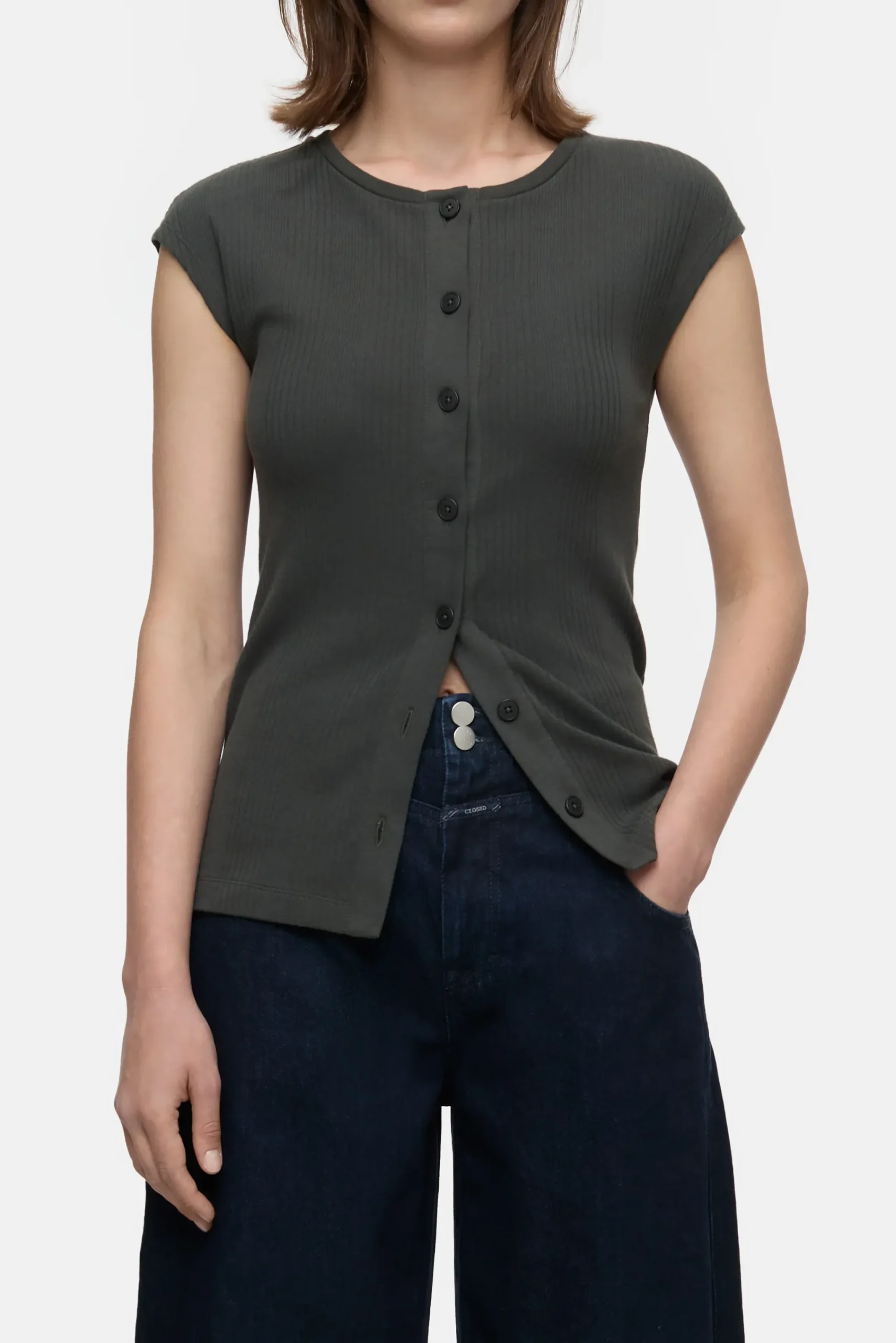 Closed T-shirts*T-Shirt aus Baumwoll-Mix Irishcoffee