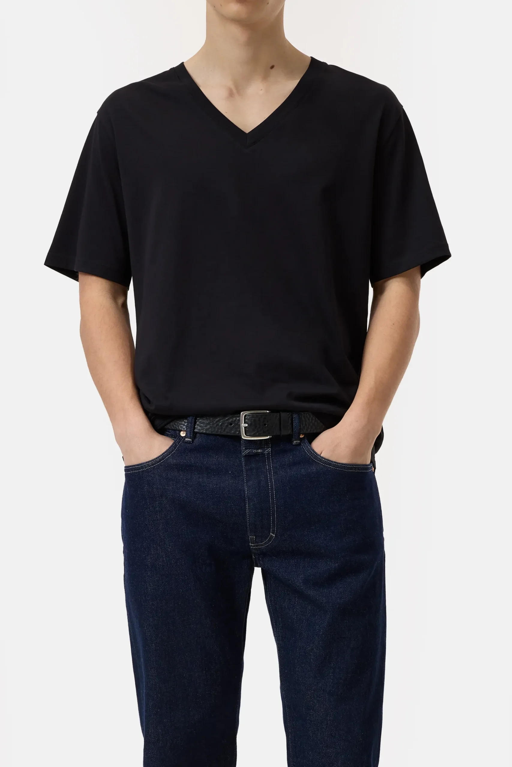 Closed Sweatshirts | T-shirts*V-Neck T-Shirt aus Baumwolle Black