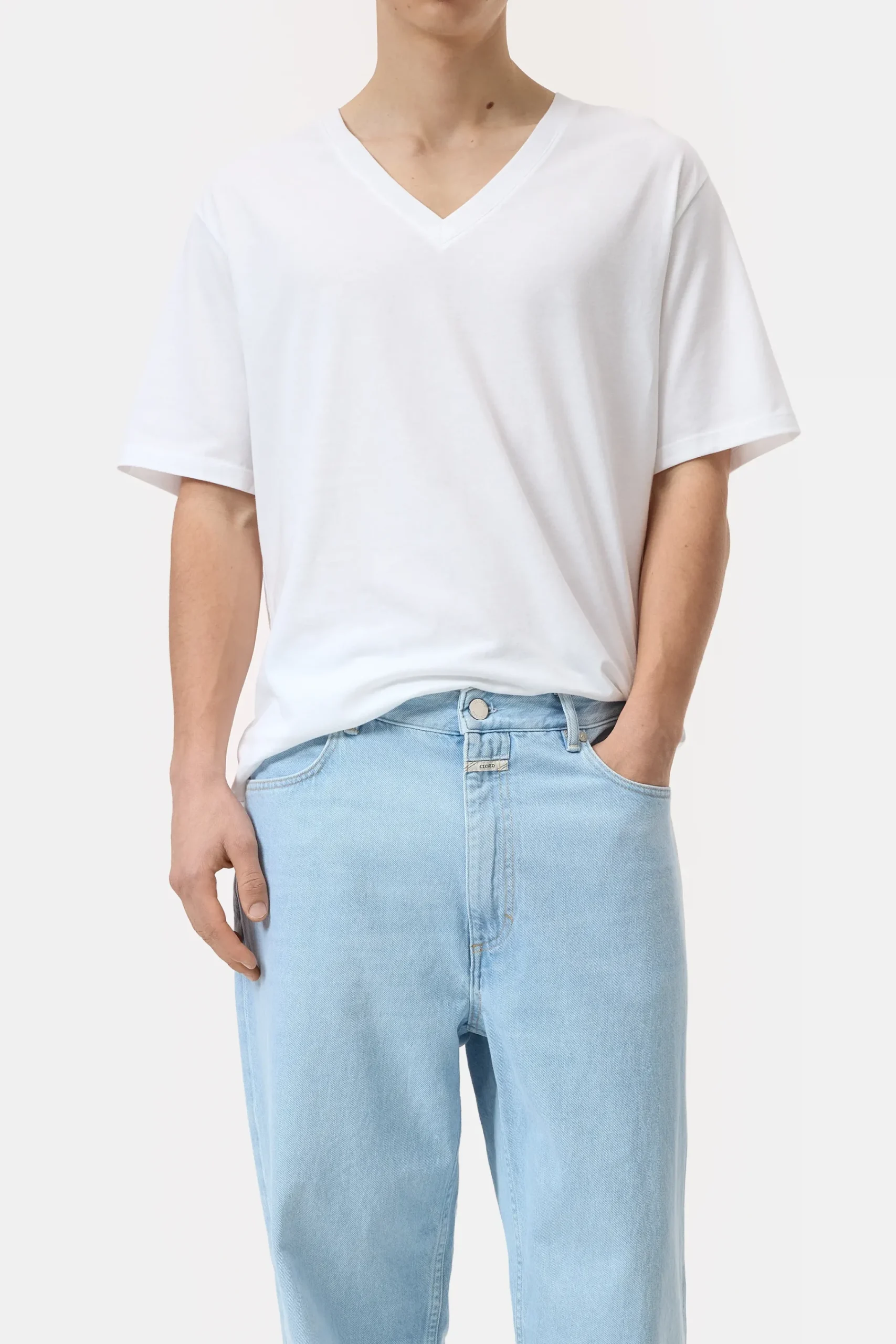 Closed T-shirts*V-Neck T-Shirt aus Baumwolle White