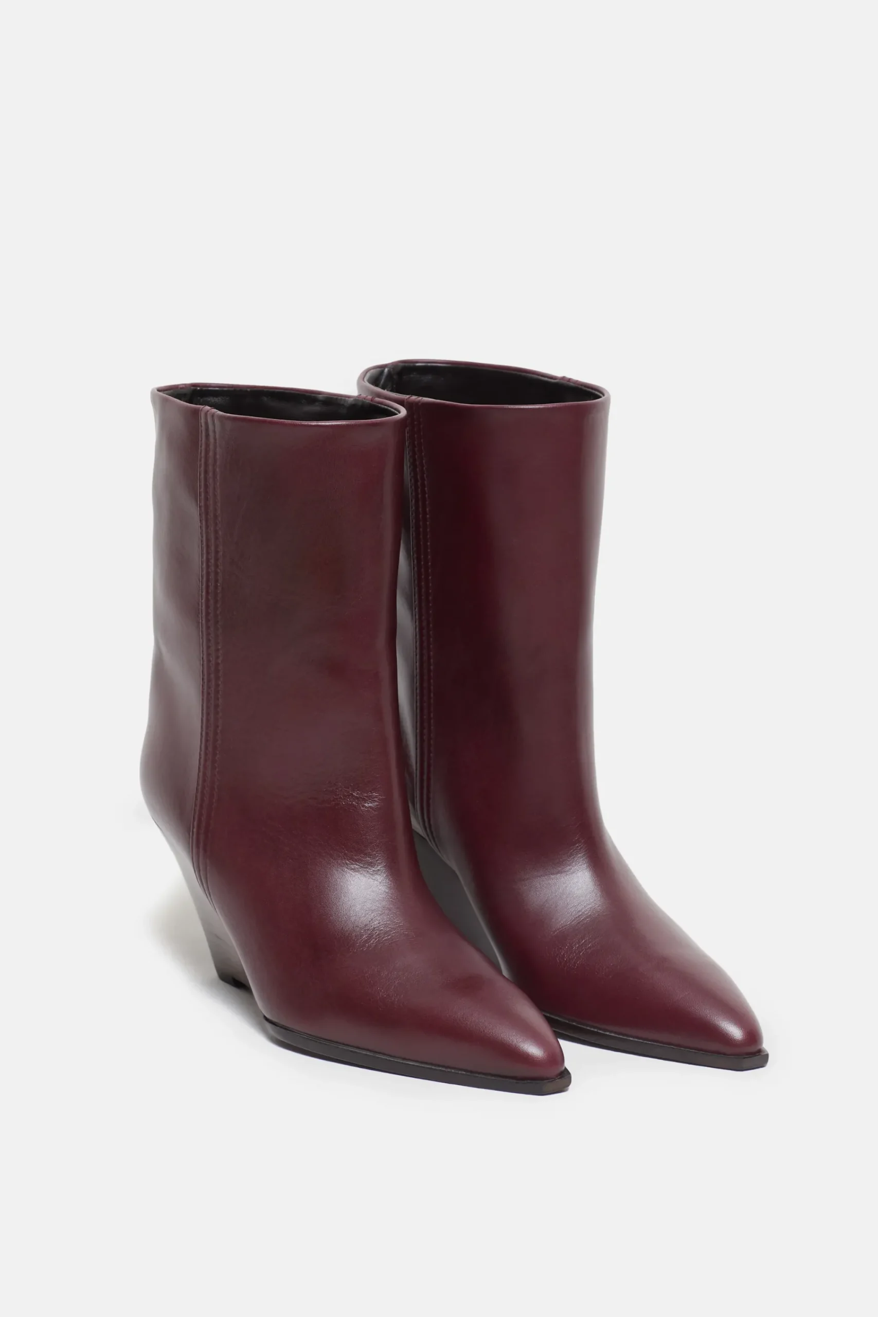 Closed Lederschuhe*Wedge Boots aus Leder Chilipepperred